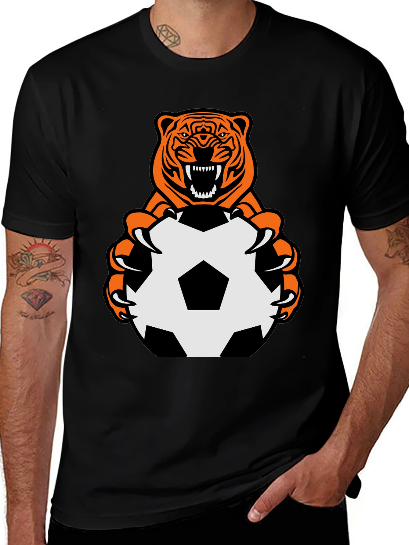 Variant 19 of Tiger Claw Soccer Ball T-Shirt