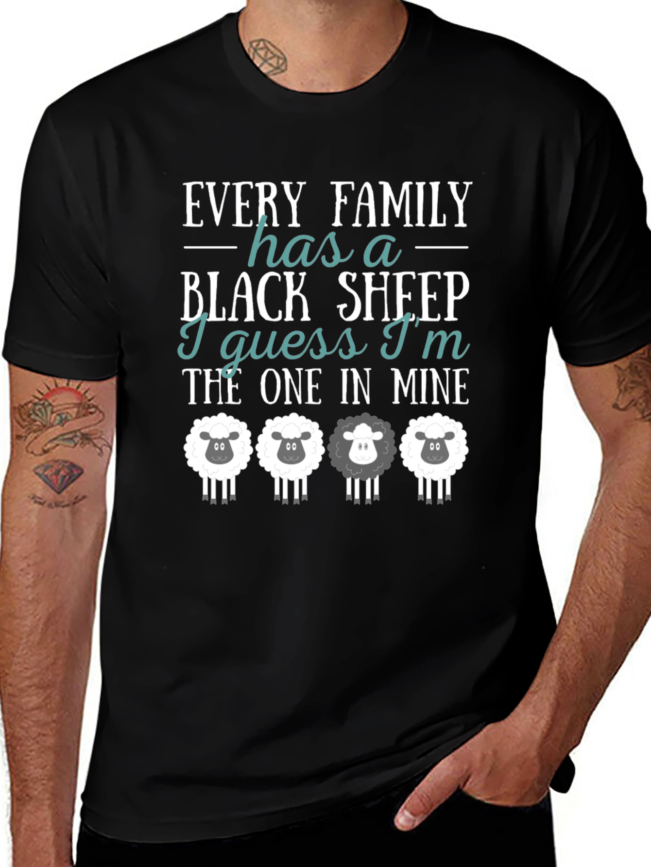 Variant 19 of Funny Black Sheep Family T-Shirt