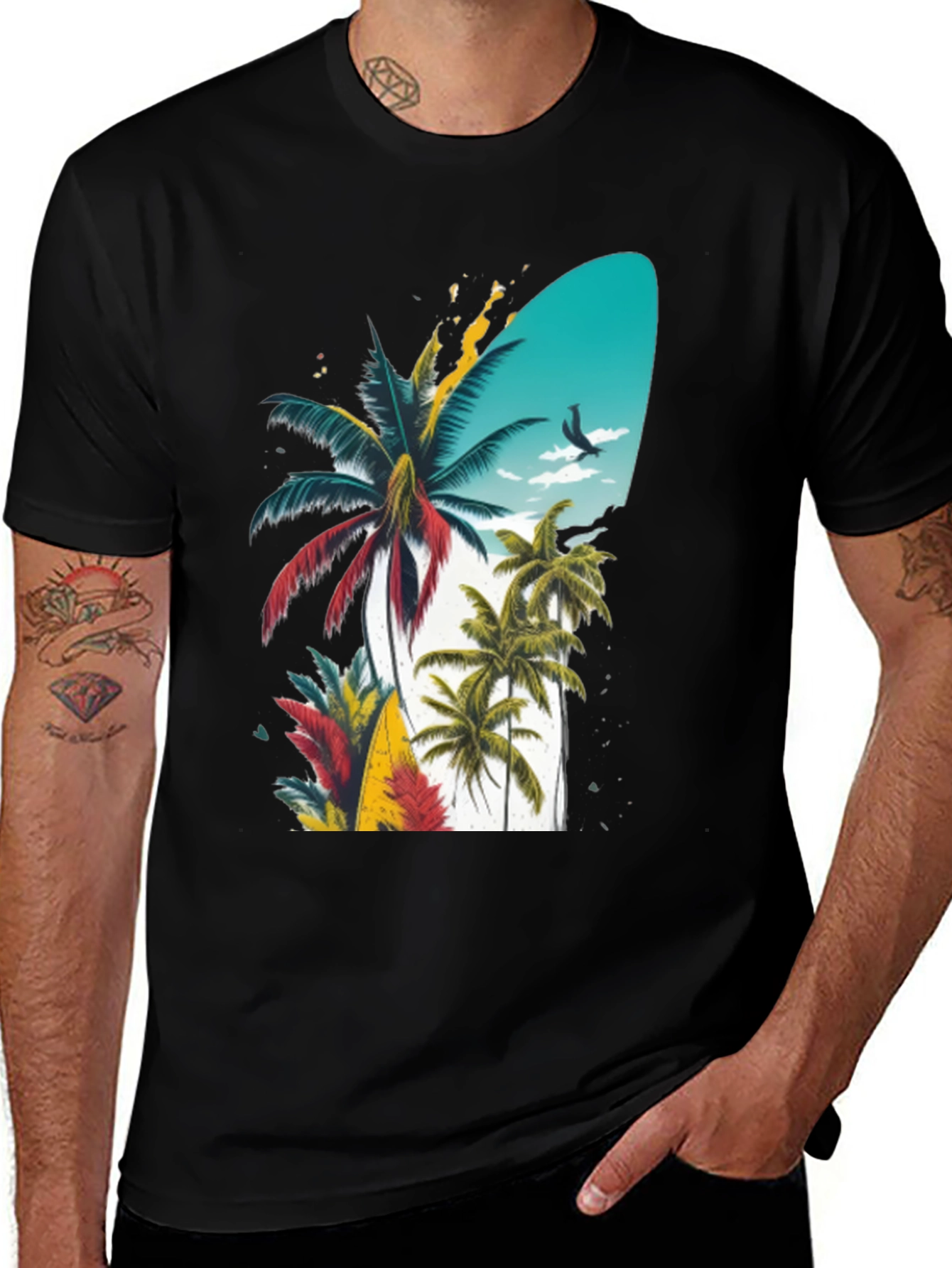 Variant 17 of Tropical Island Palm Tree Graphic T-Shirt