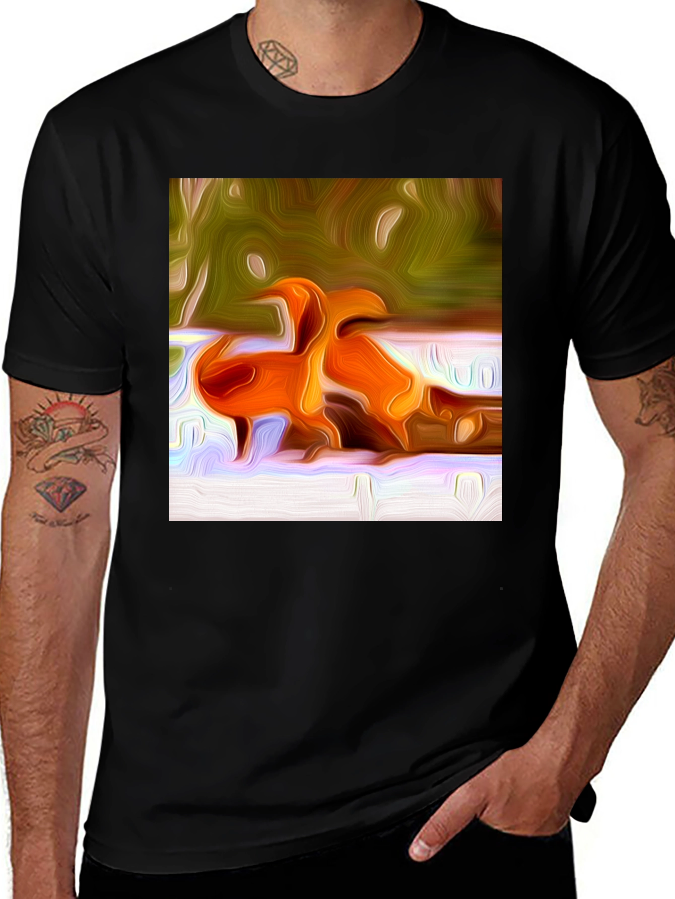 Variant 2 of Abstract Birds Graphic Tee - Modern Art Shirt
