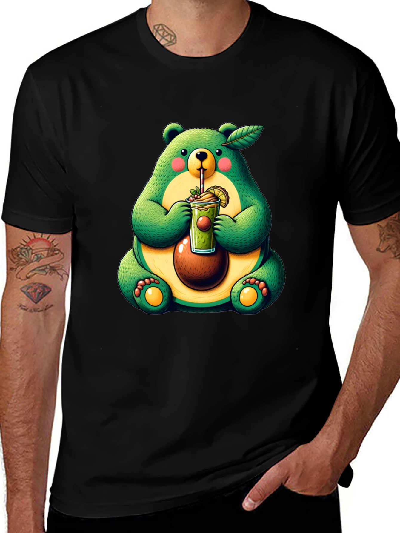Variant 22 of Avocado Bear Graphic Tee - Cute & Unique!