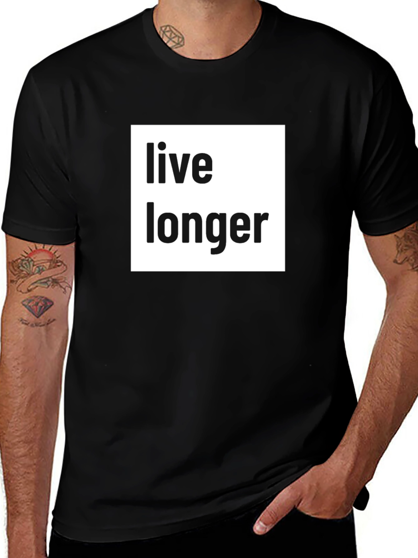 Variant 9 of Live Longer Graphic Tee - Black