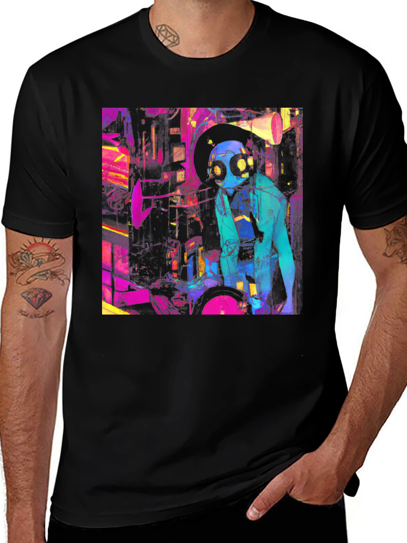 Variant 14 of Cyberpunk T-Shirt - Vibrant Graphic Tee