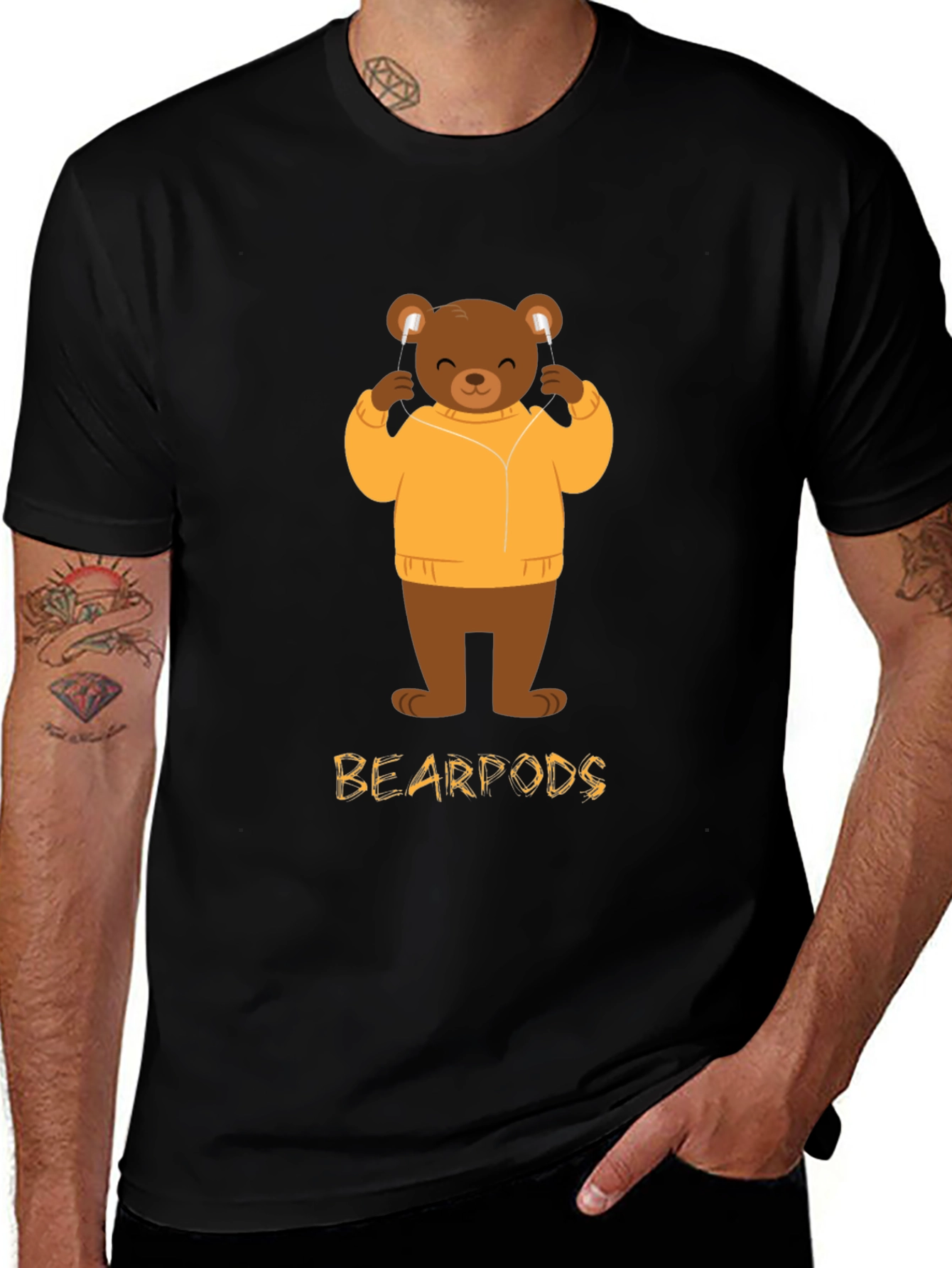 Variant 28 of Bearpods Black Graphic T-Shirt
