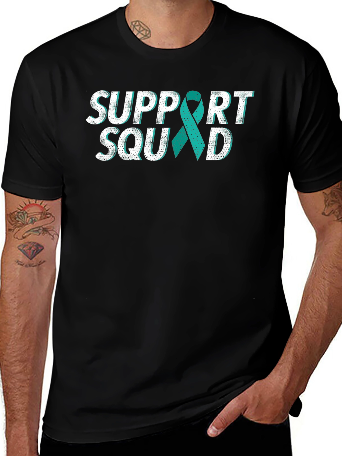 Support Squad Awareness Ribbon Graphic T-Shirt