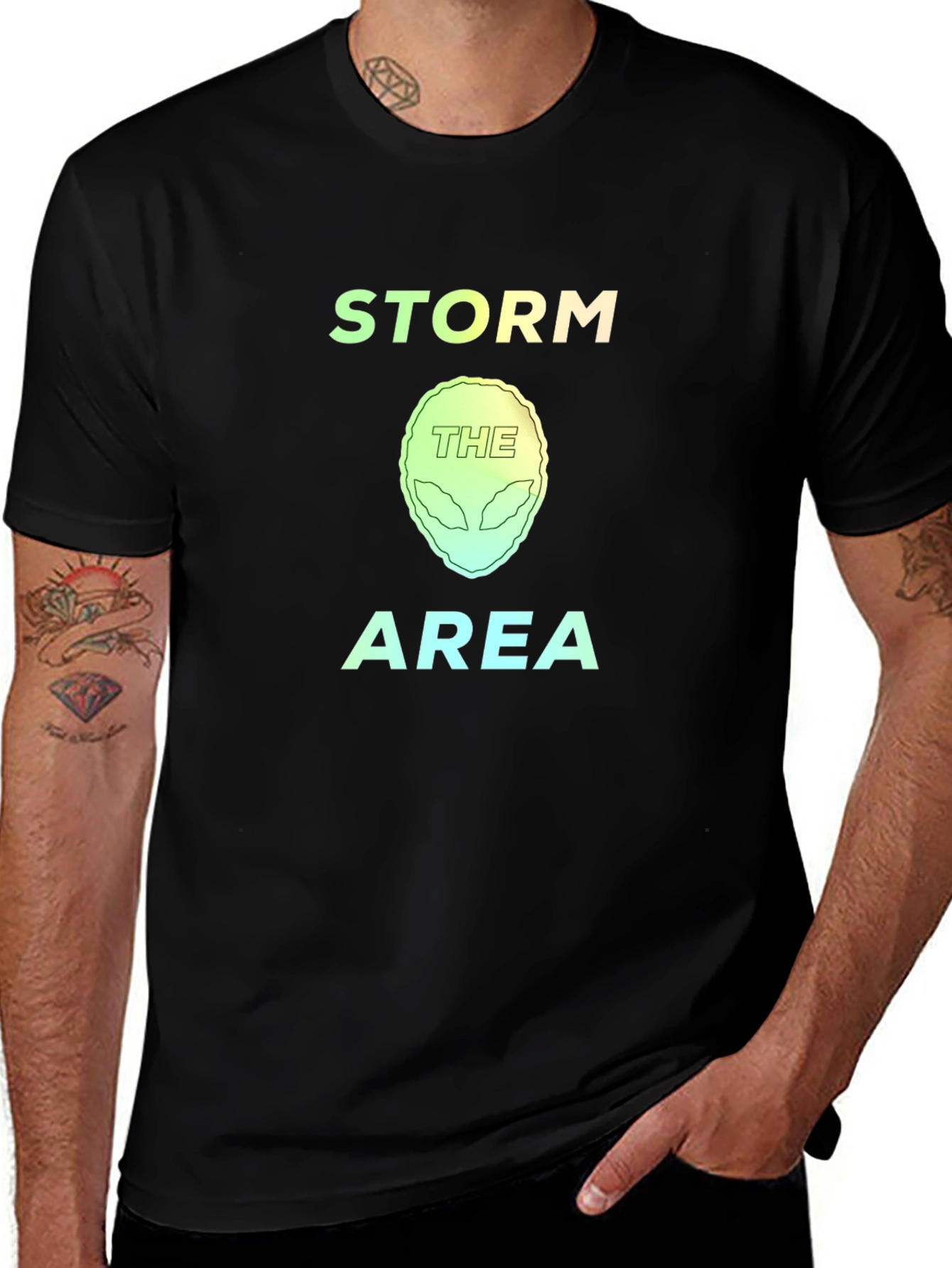 Storm the Area 51 T-Shirt Alien Graphic Tee Novelty