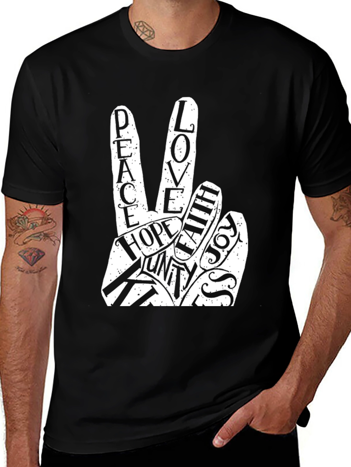 Variant 19 of Peace Love Hope Graphic T-Shirt