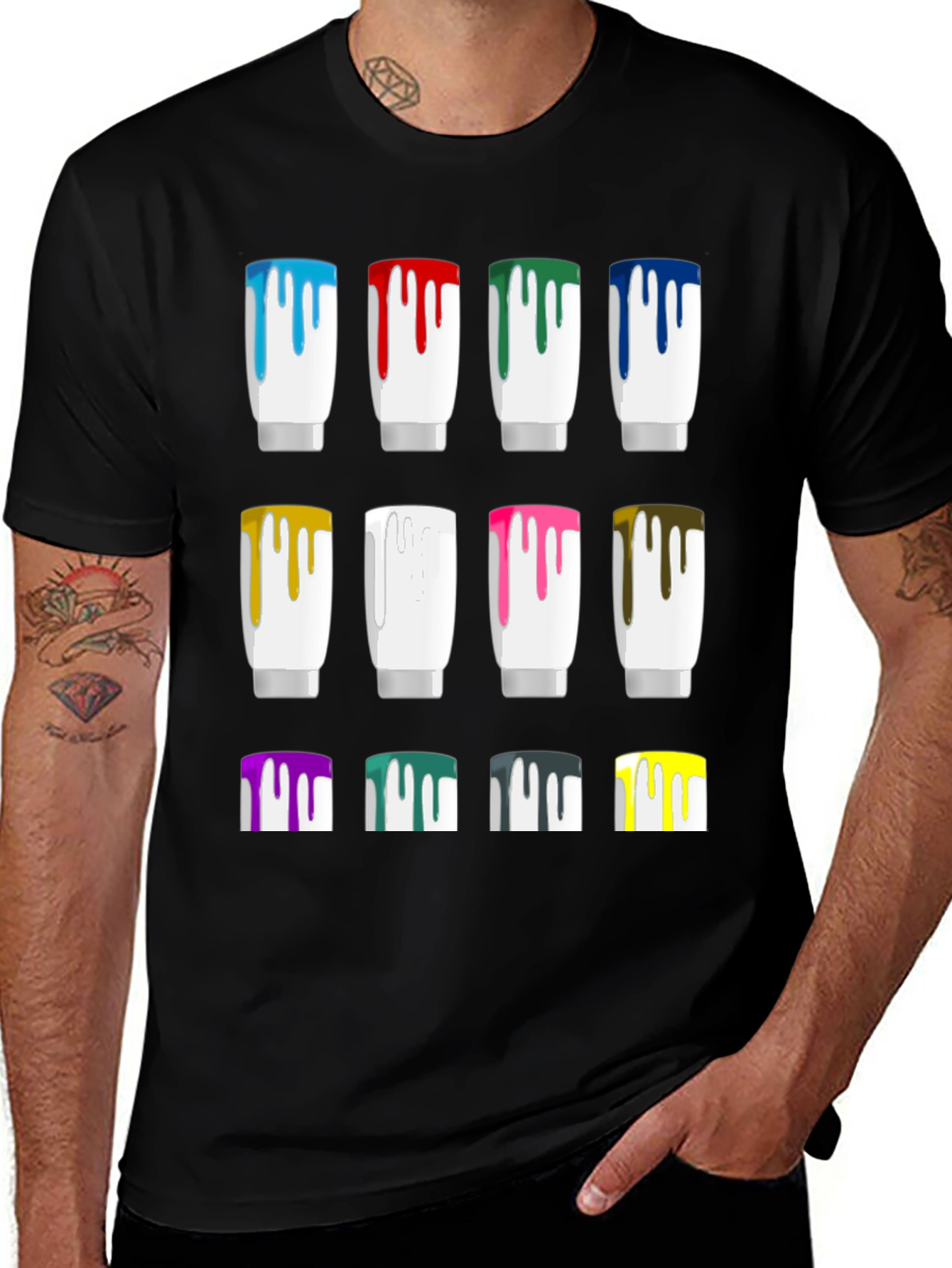 Variant 27 of Paint Drip T-Shirt - Colorful Design