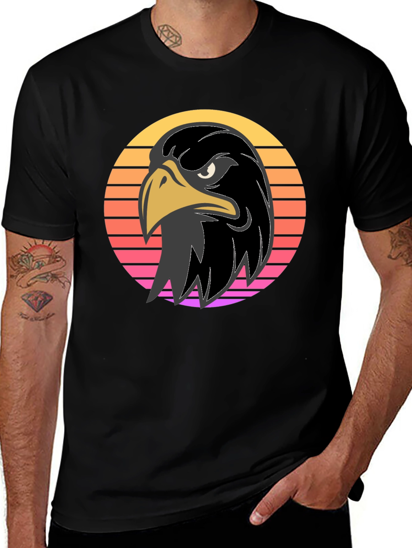 Variant 17 of Retro Eagle Graphic Tee - Bold Black Shirt