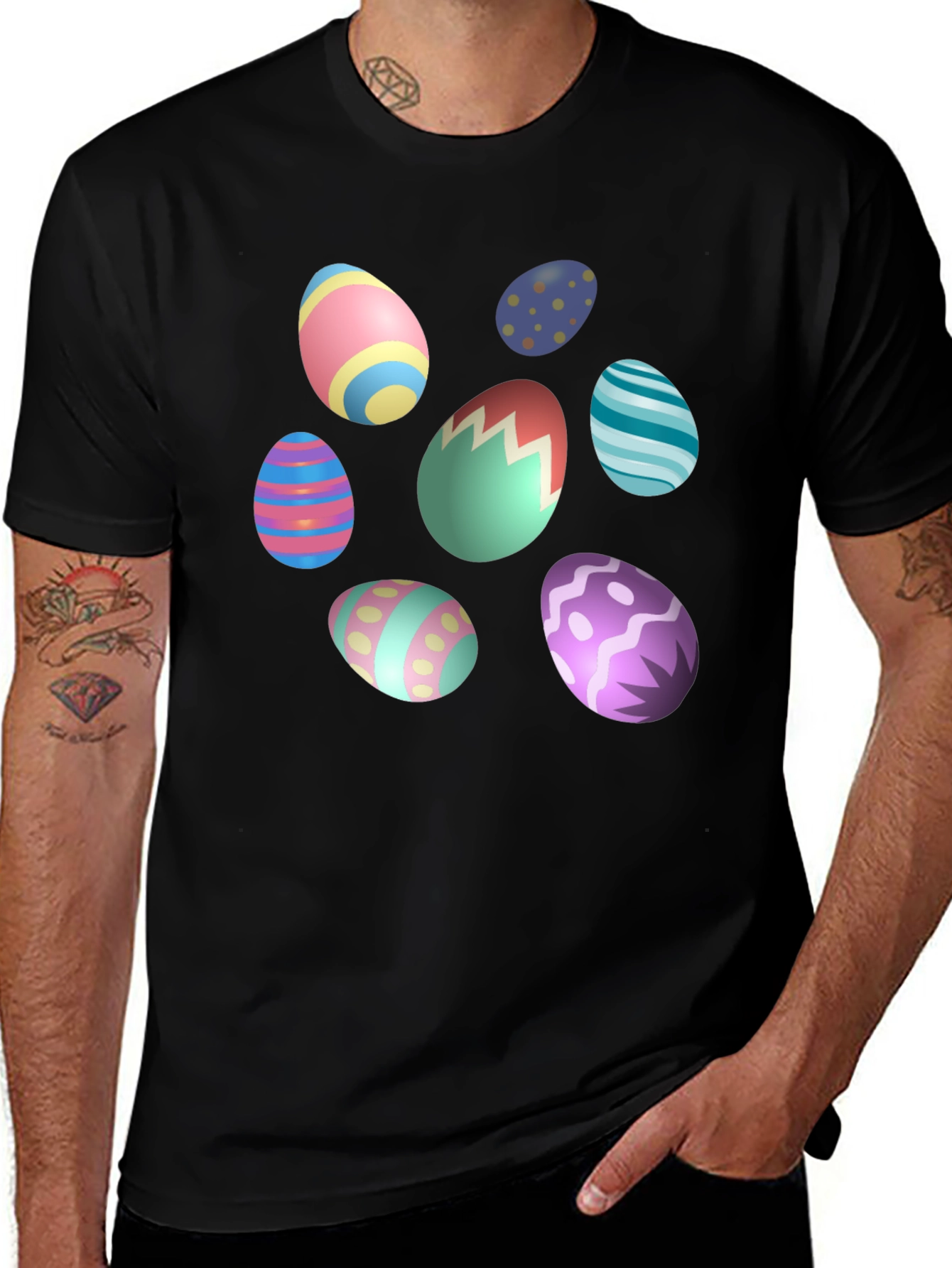Easter Egg Design Black T-Shirt