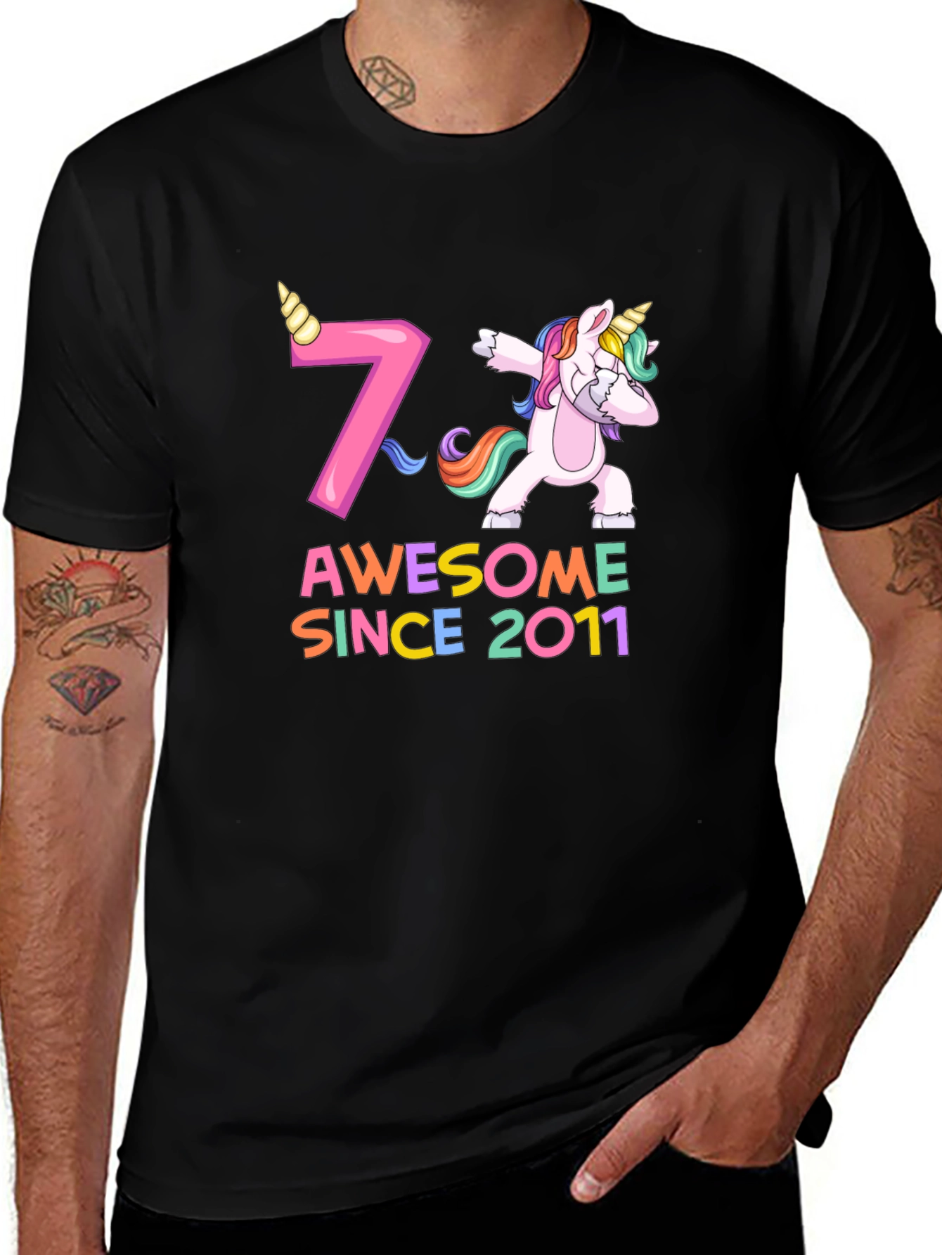 Variant 10 of Awesome Since 2011 7th Birthday Unicorn T-Shirt