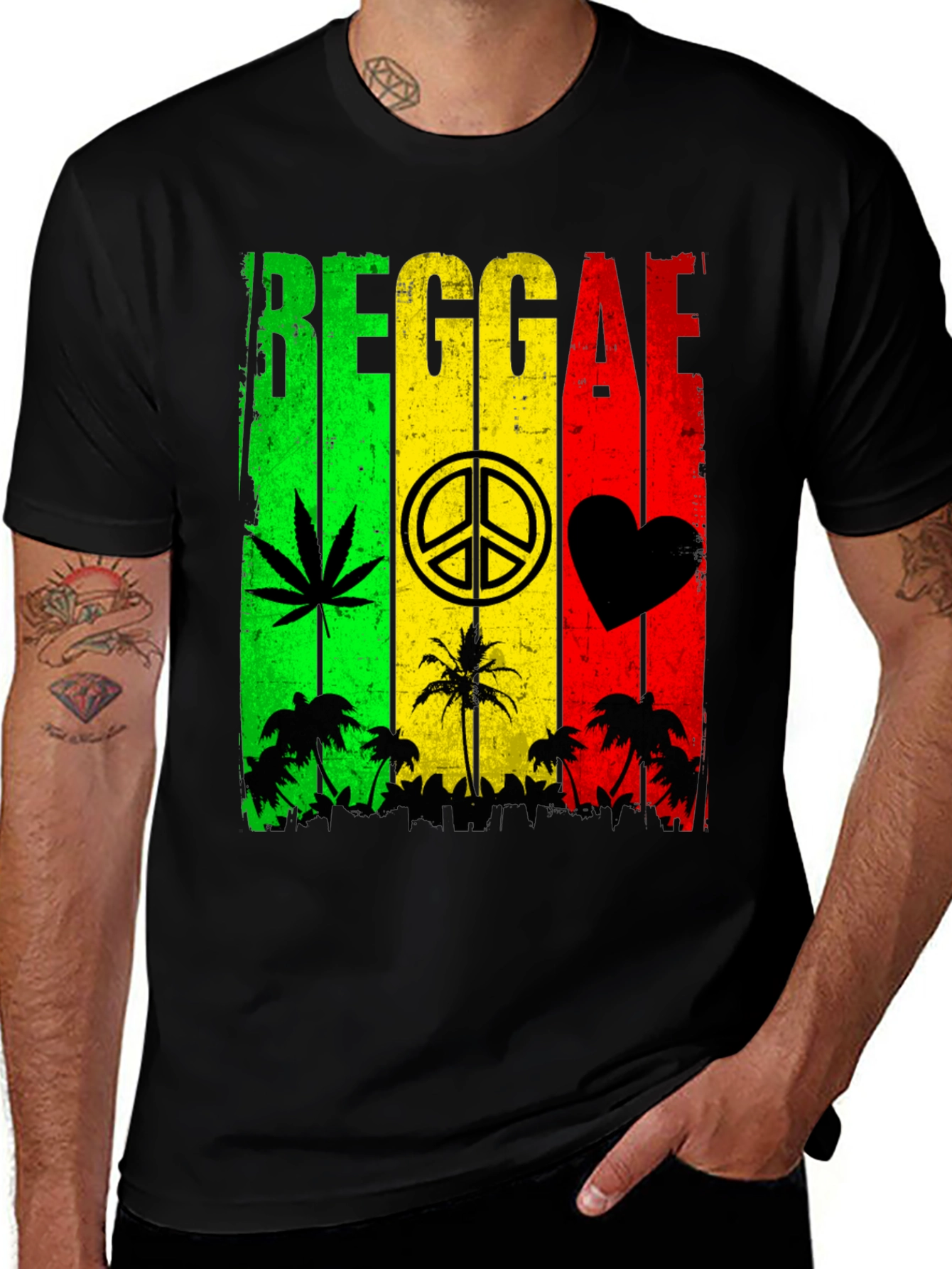 Variant 16 of Reggae Rasta Style Graphic T-Shirt