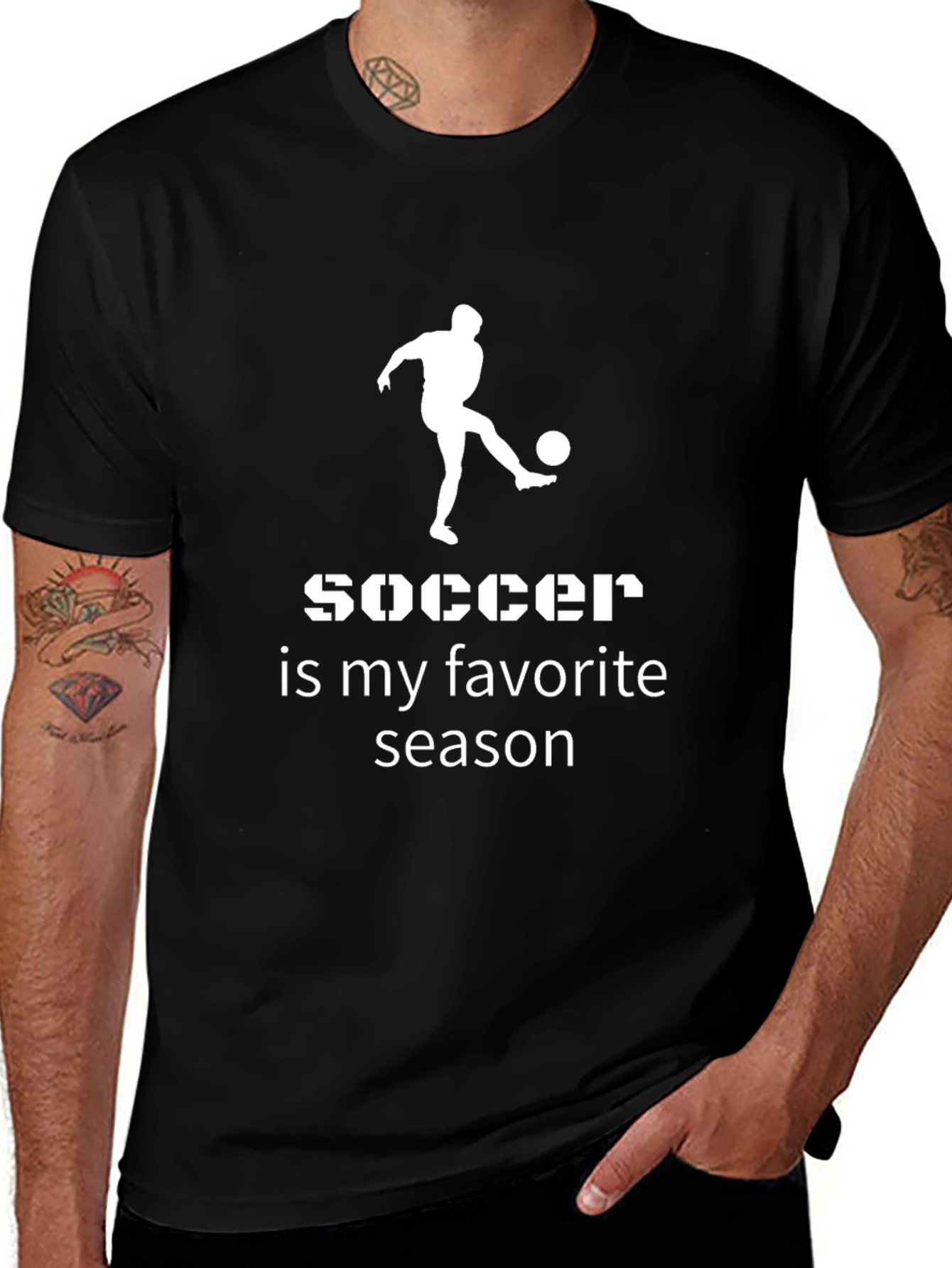 Variant 29 of Soccer Is My Favorite Season Black T-Shirt