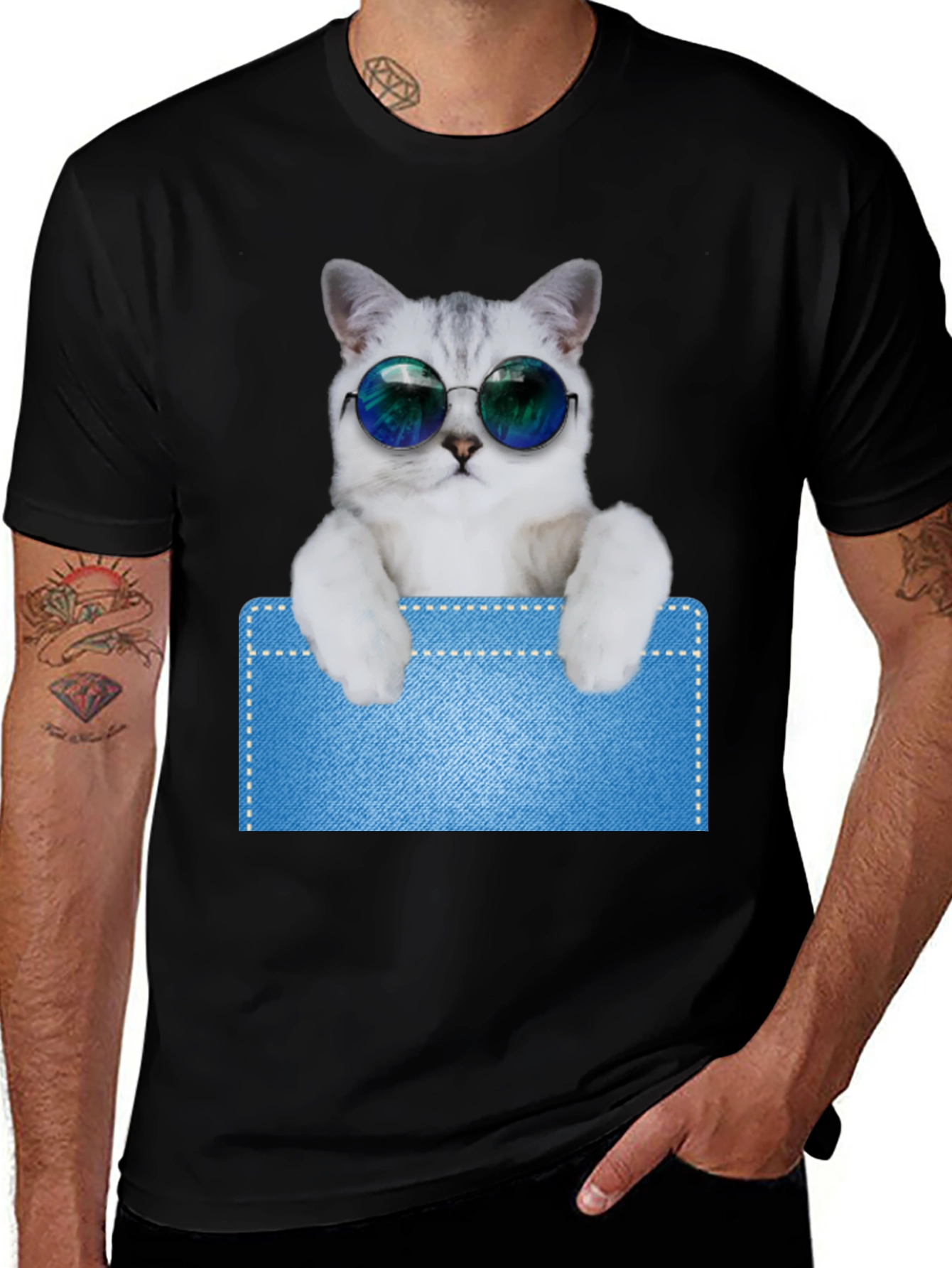 Variant 26 of Cool Cat Pocket T-Shirt