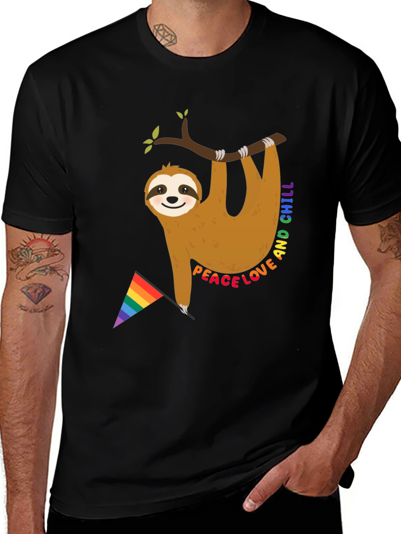 Variant 29 of Peace Love & Chill Sloth T-Shirt