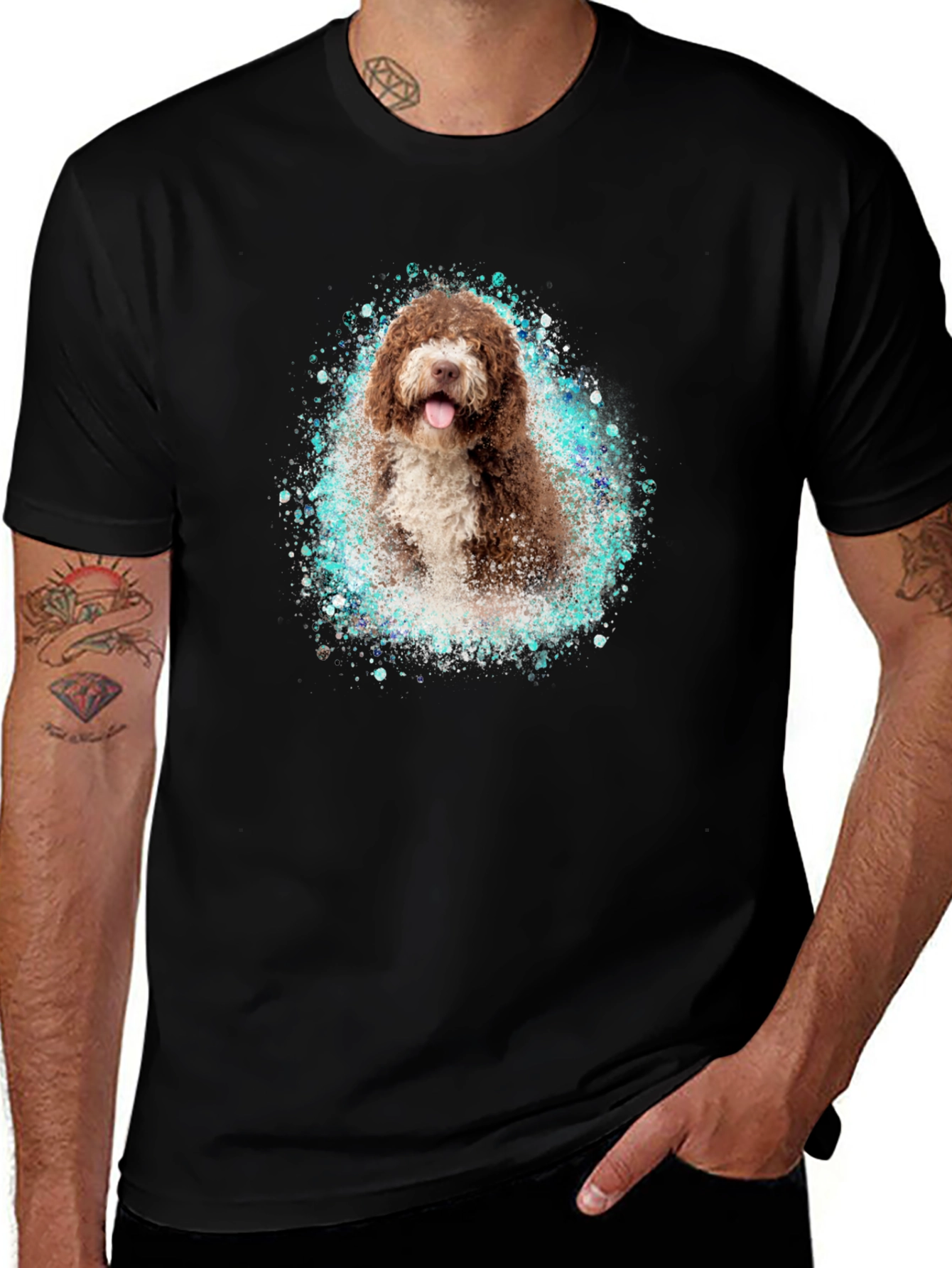 Variant 28 of Dog Breed Graphic T-Shirt - Black