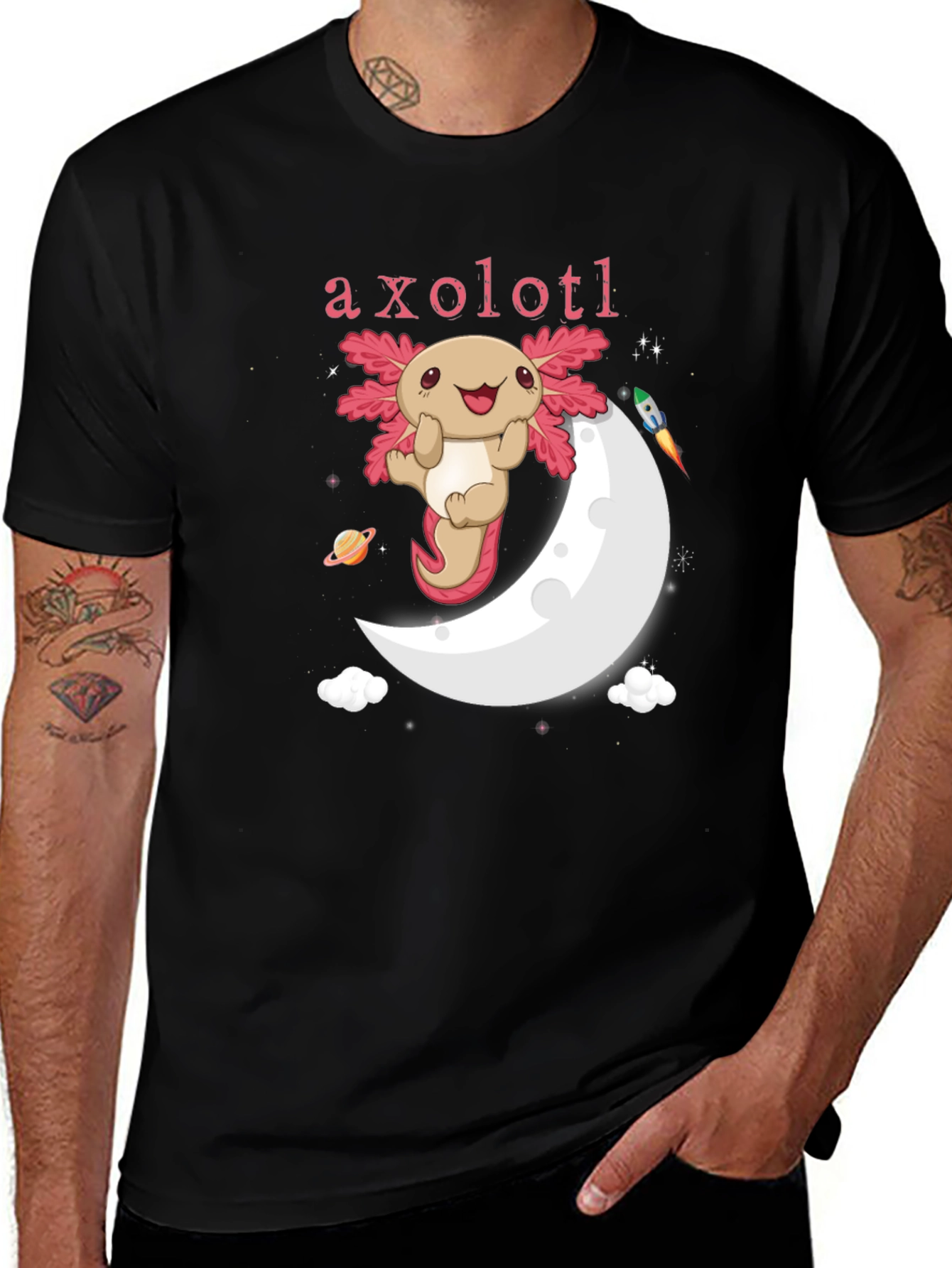 Variant 6 of Axolotl Moon Graphic Tee