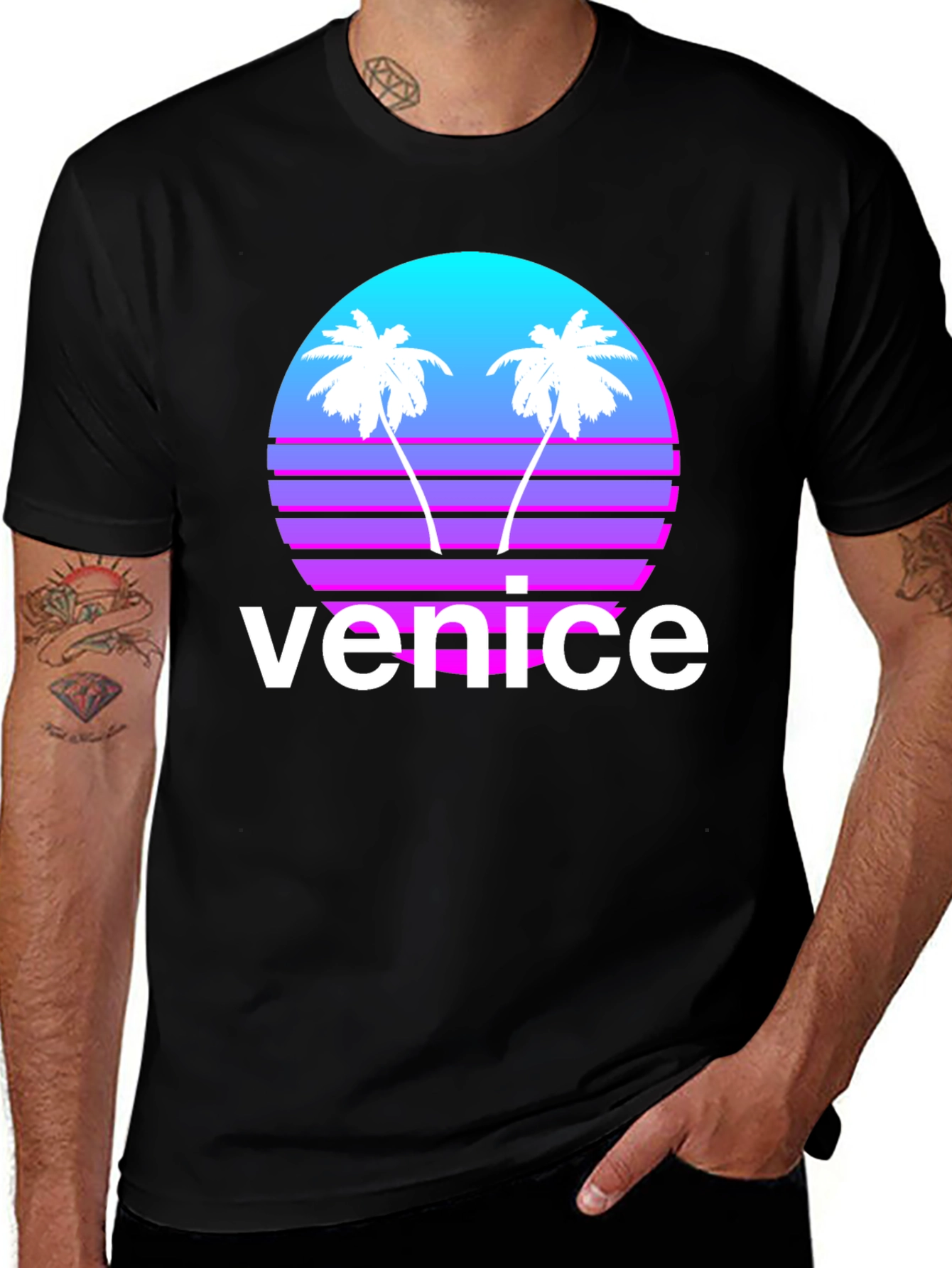 Variant 5 of Venice Retro Sunset Graphic T-Shirt