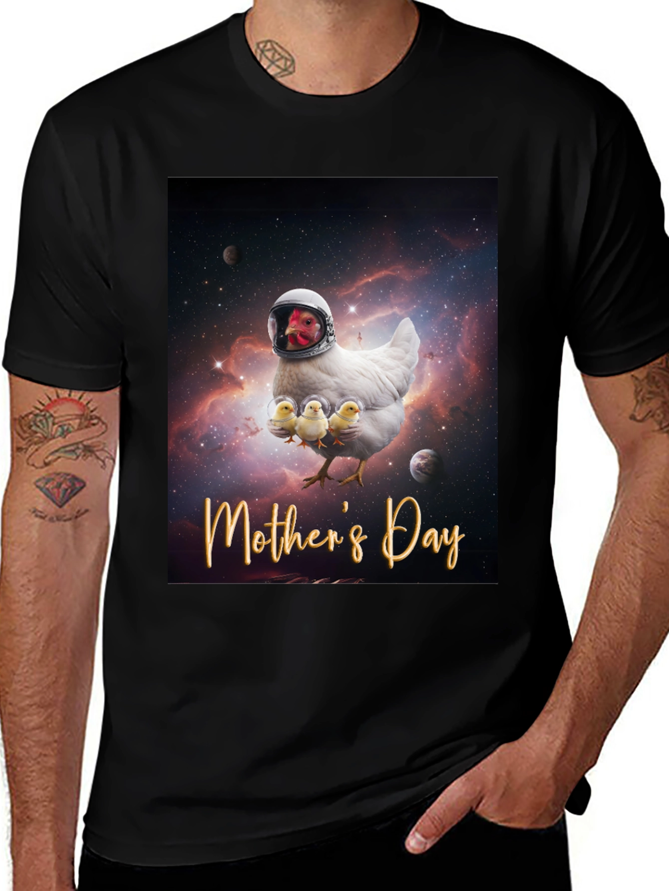 Variant 16 of Mother's Day Chicken Astronaut T-Shirt