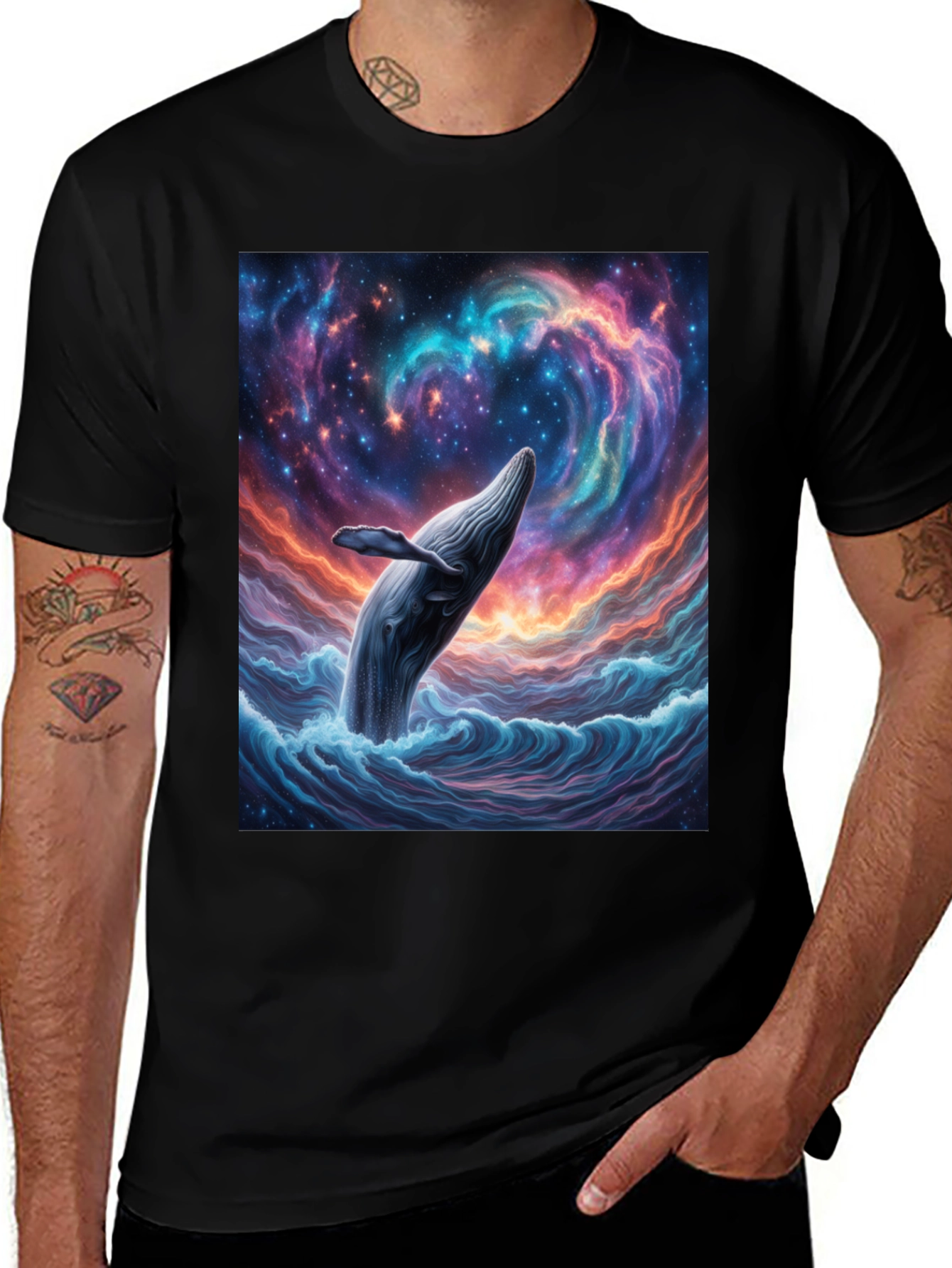 Variant 28 of Whale Galaxy T-Shirt - Unique Graphic Tee