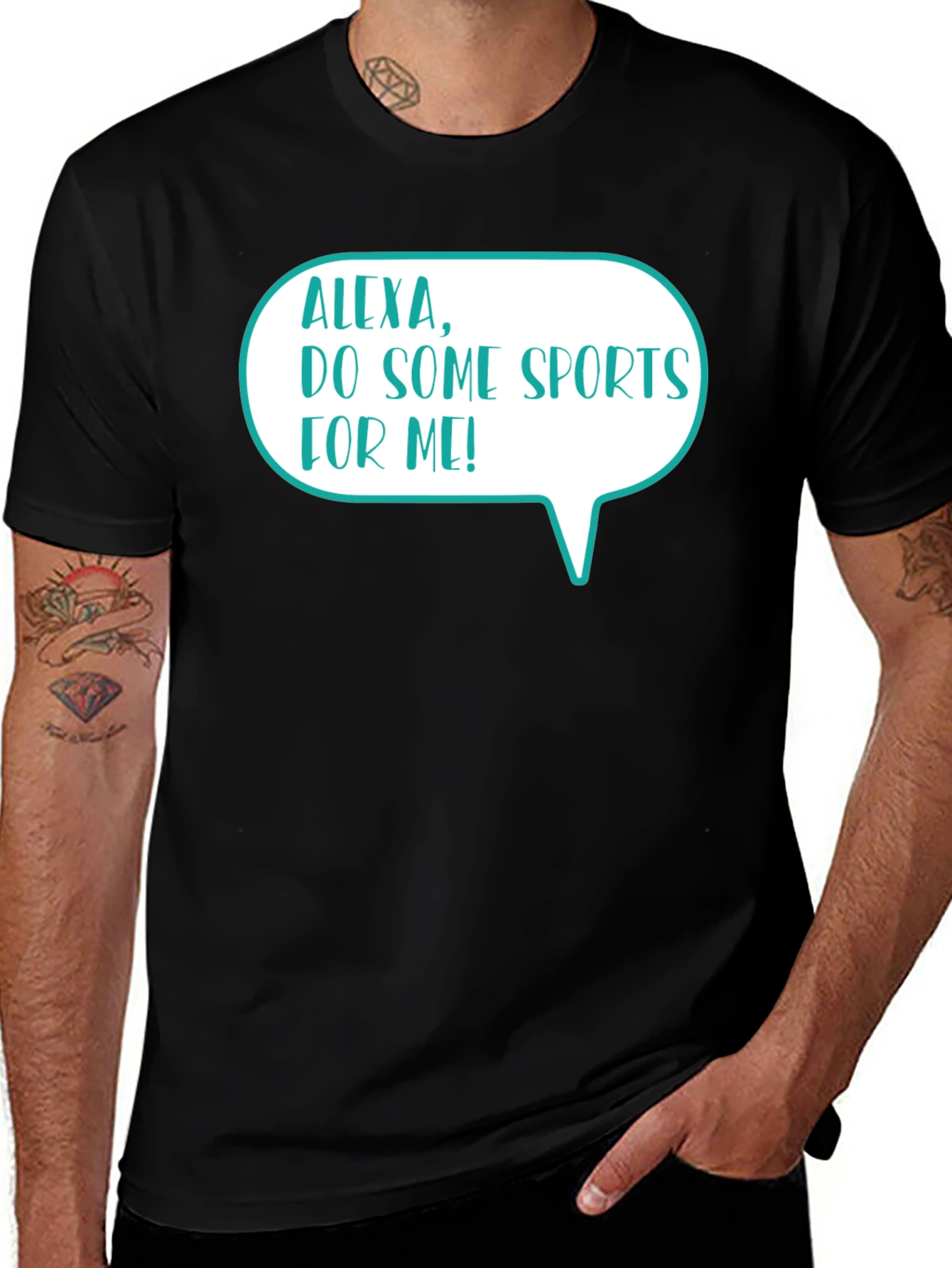 Variant 22 of Alexa Do Some Sports Men's Black T-Shirt