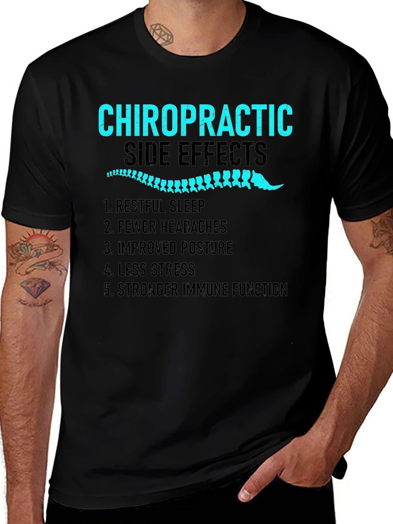 Variant 25 of Chiropractic Side Effects Black T-Shirt