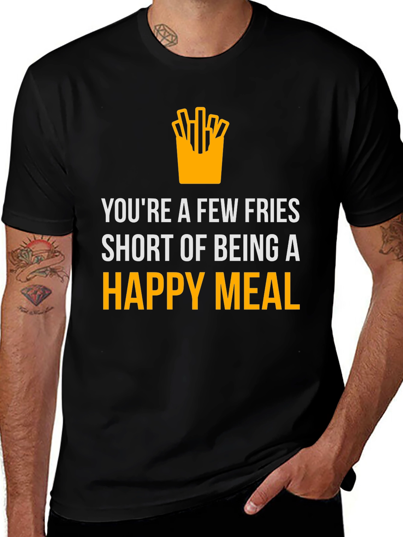 Variant 23 of Funny Fries Short of Happy Meal Graphic T-Shirt
