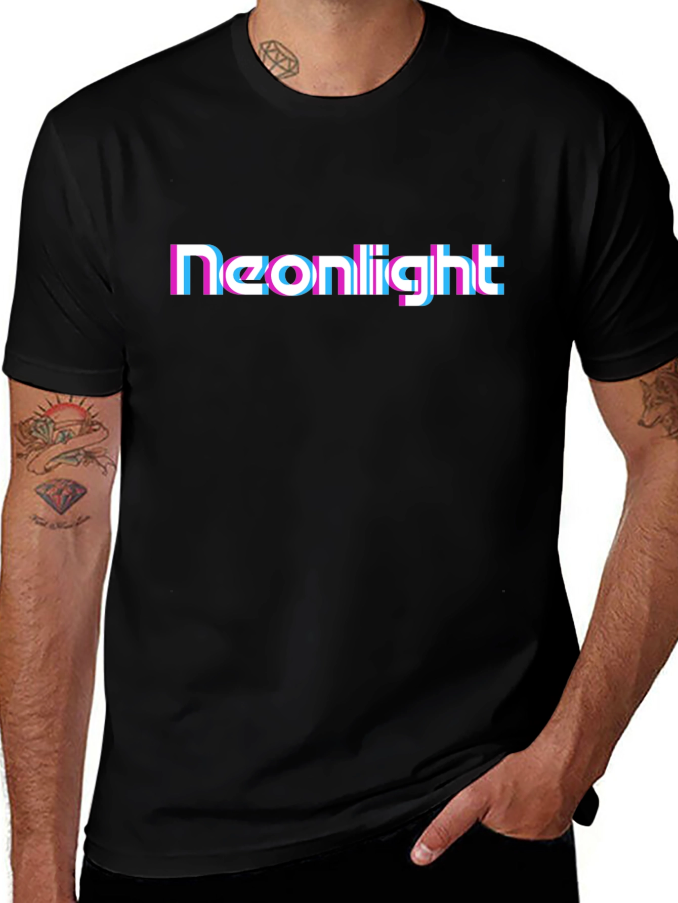 Variant 17 of Neonlight Glitch T-Shirt - Retro Style