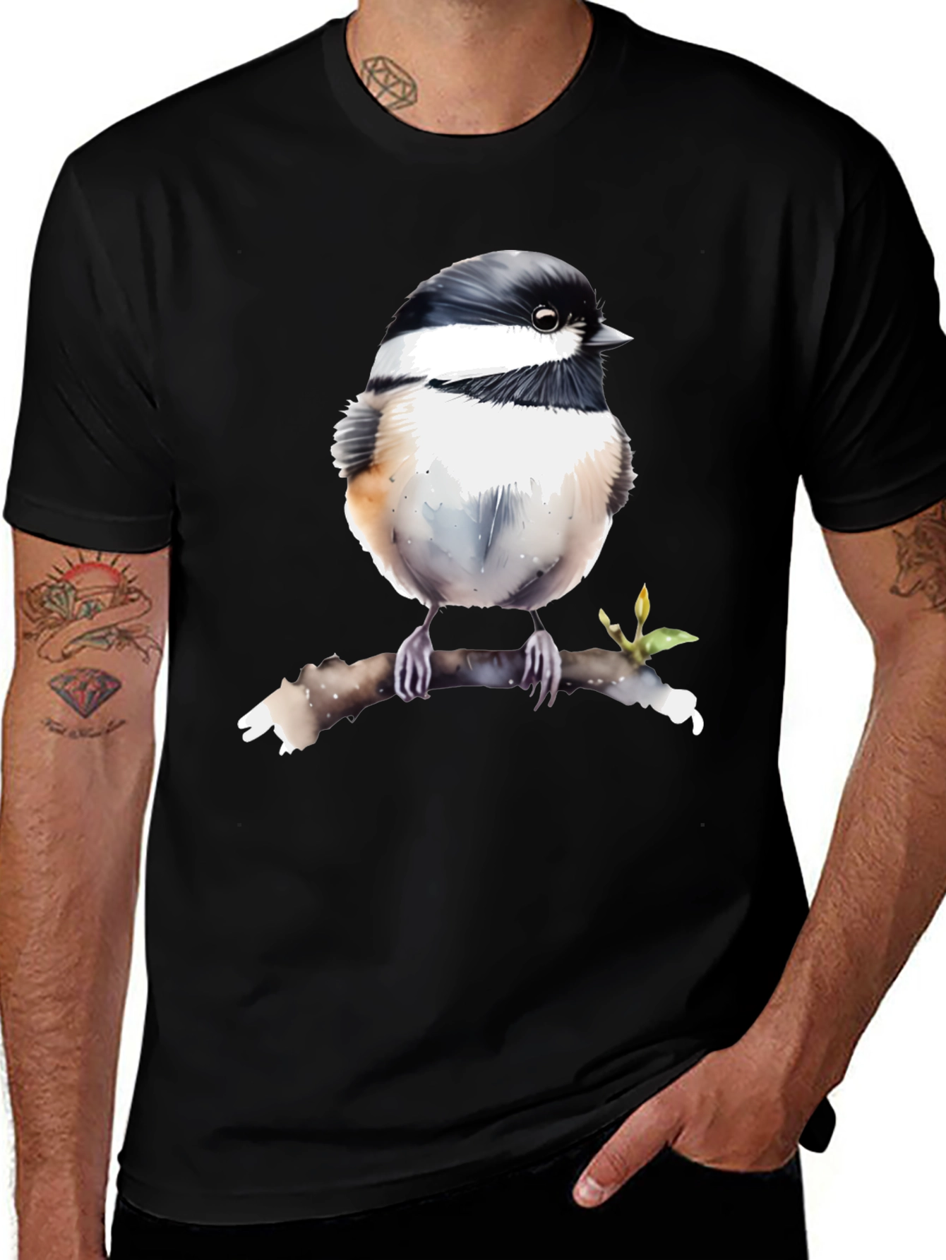 Variant 23 of Black Chickadee Bird Graphic T-Shirt