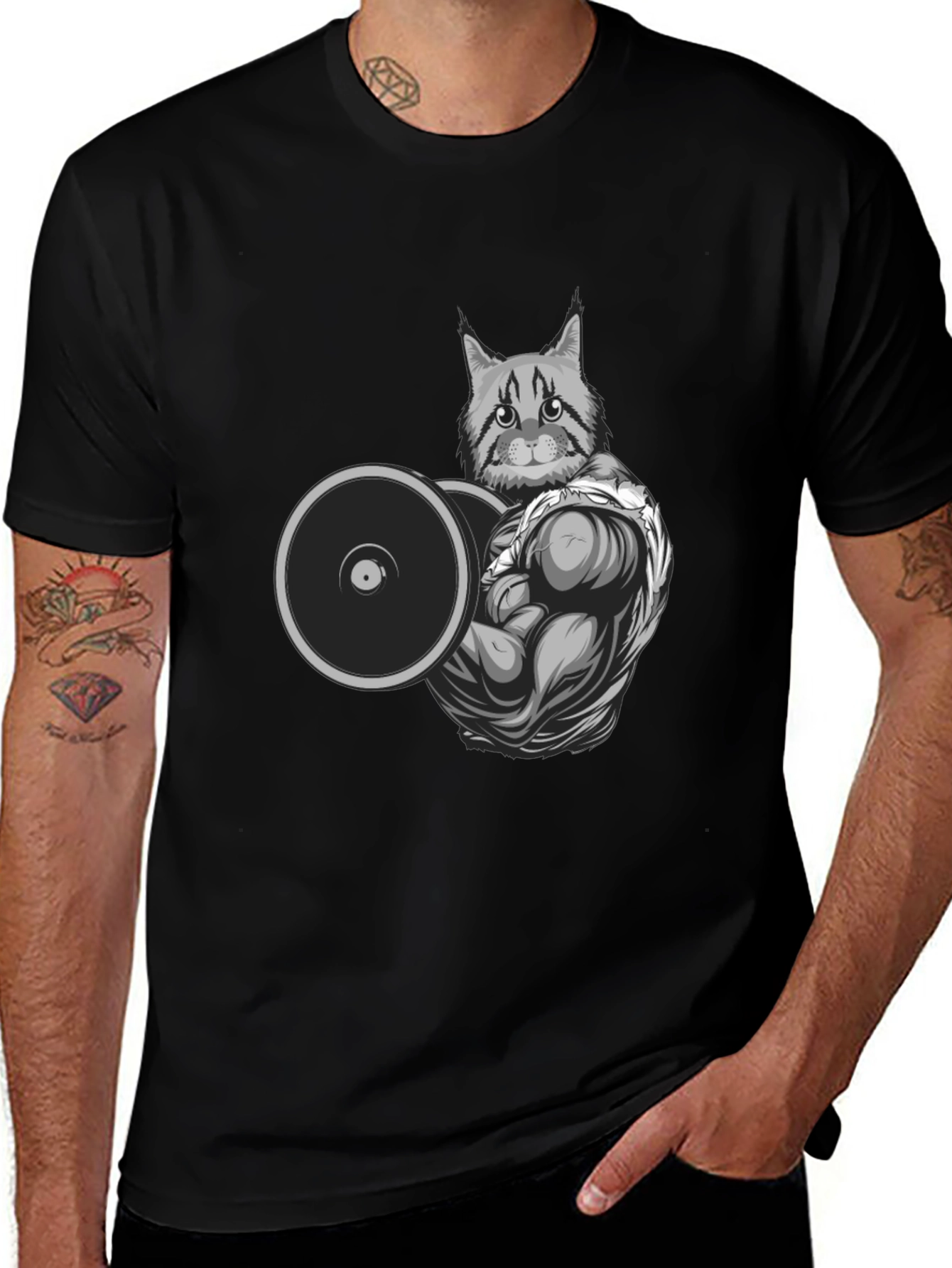 Variant 17 of Cat Lifting Weights T-Shirt