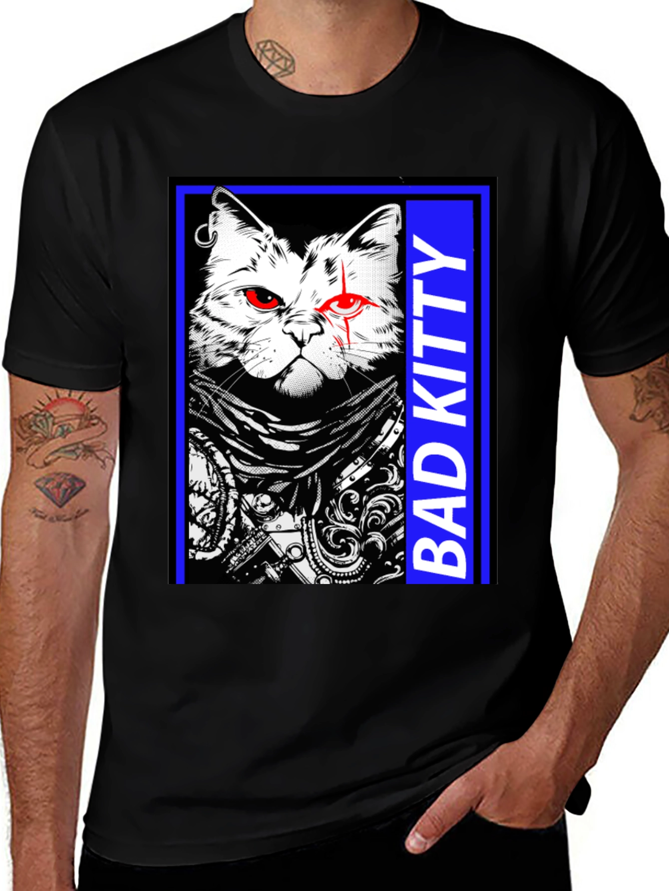 Variant 6 of Bad Kitty T-Shirt - Edgy Cat Graphic Tee