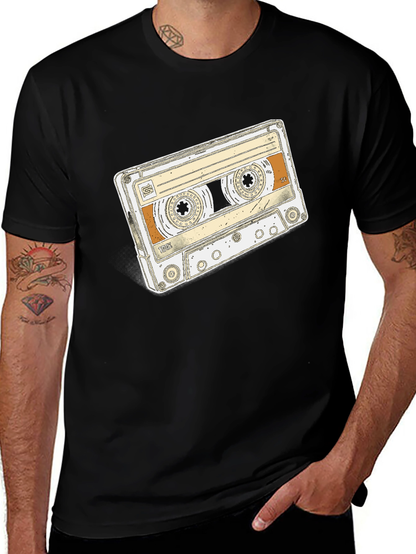 Variant 13 of Retro Cassette Tape Graphic Tee - Classic Style