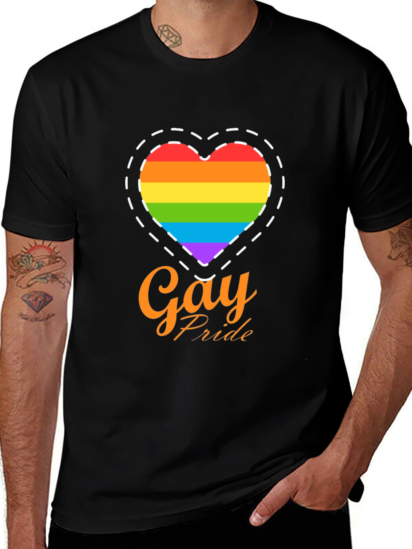 Gay Pride Rainbow Heart T-Shirt
