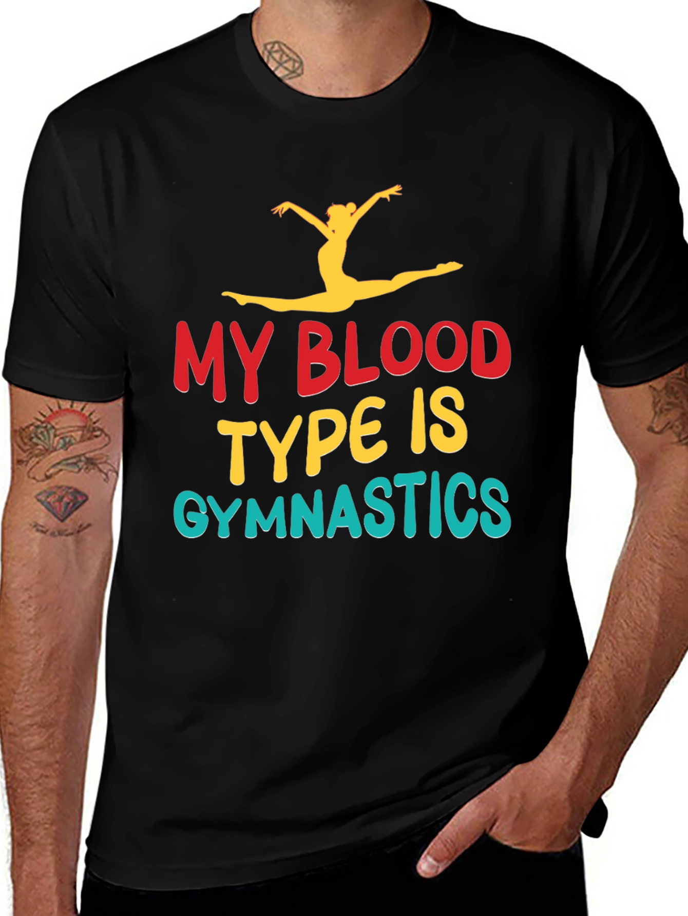 Variant 23 of Gymnastics Blood Type T-Shirt - Perfect for Gymnasts!