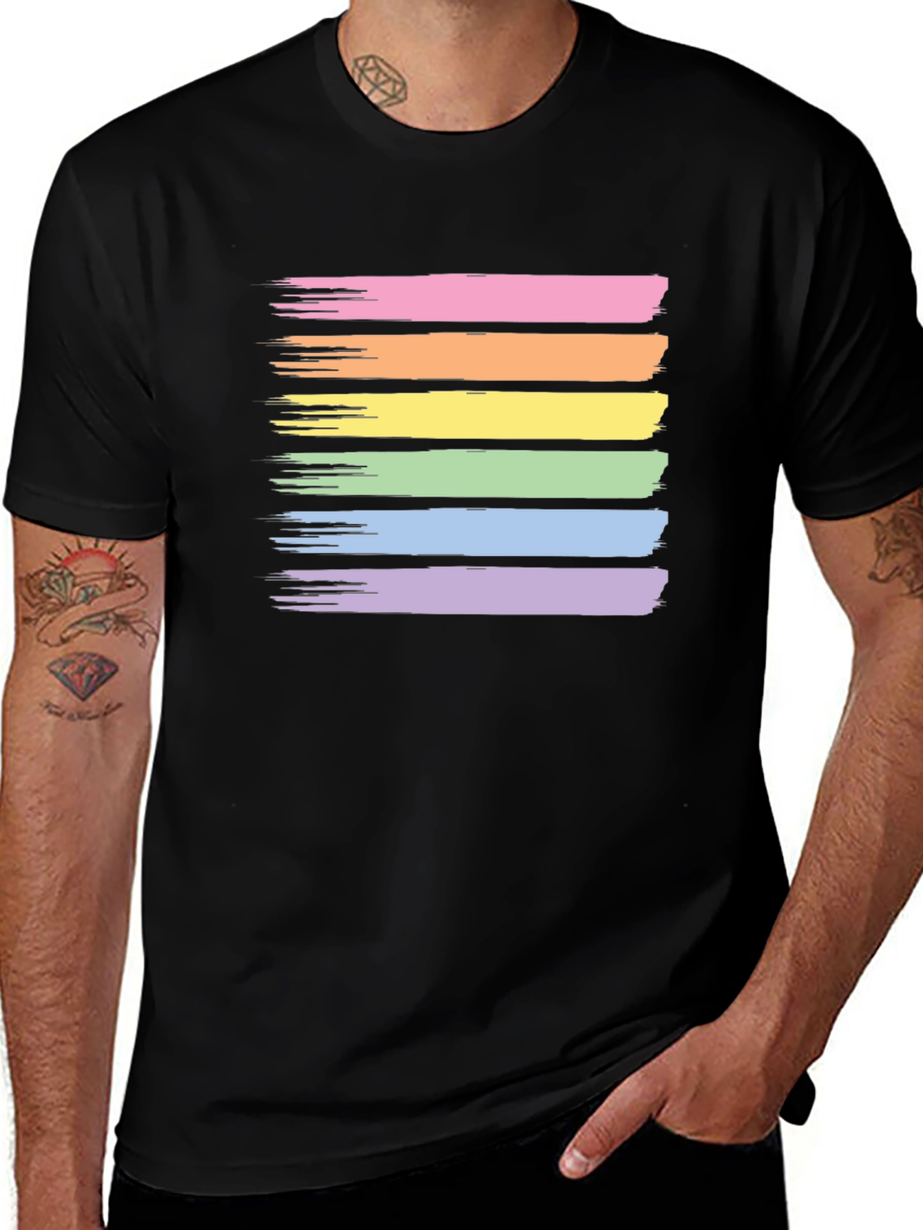 Variant 6 of Rainbow Stripes Brush Stroke T-Shirt