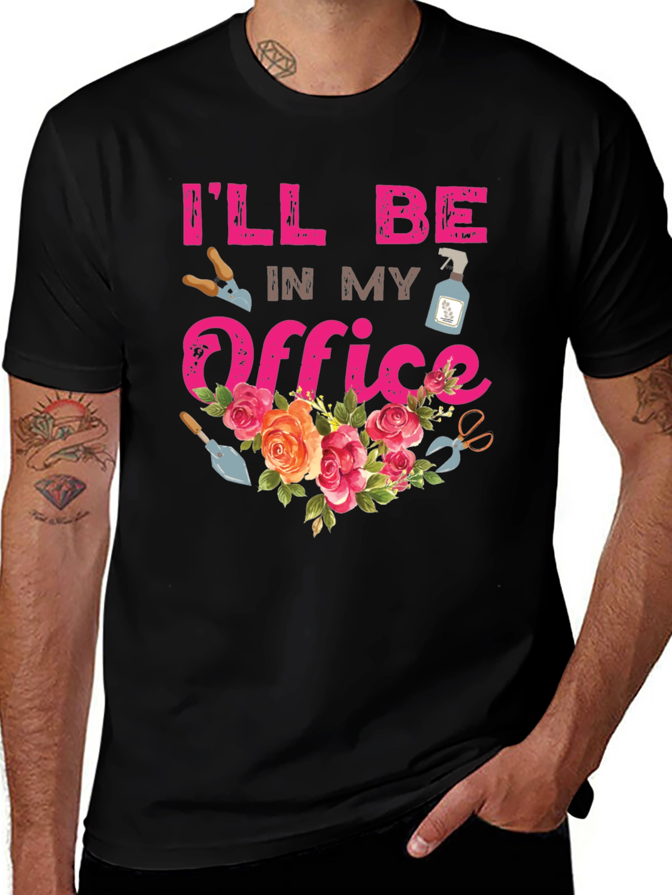 Variant 4 of Gardener's Office T-Shirt - Floral Garden Tee