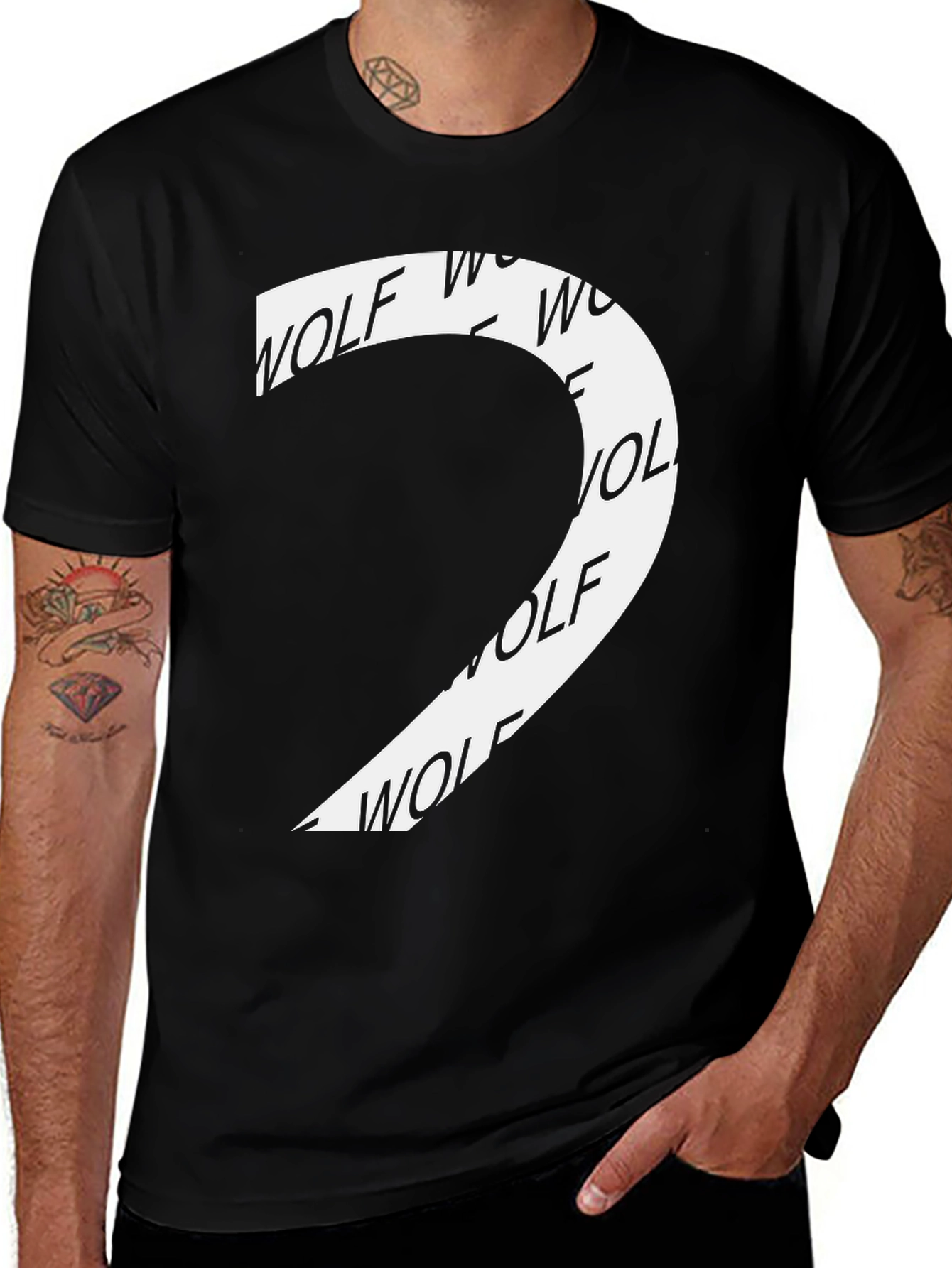 Variant 27 of Wolf Graphic Black T-Shirt