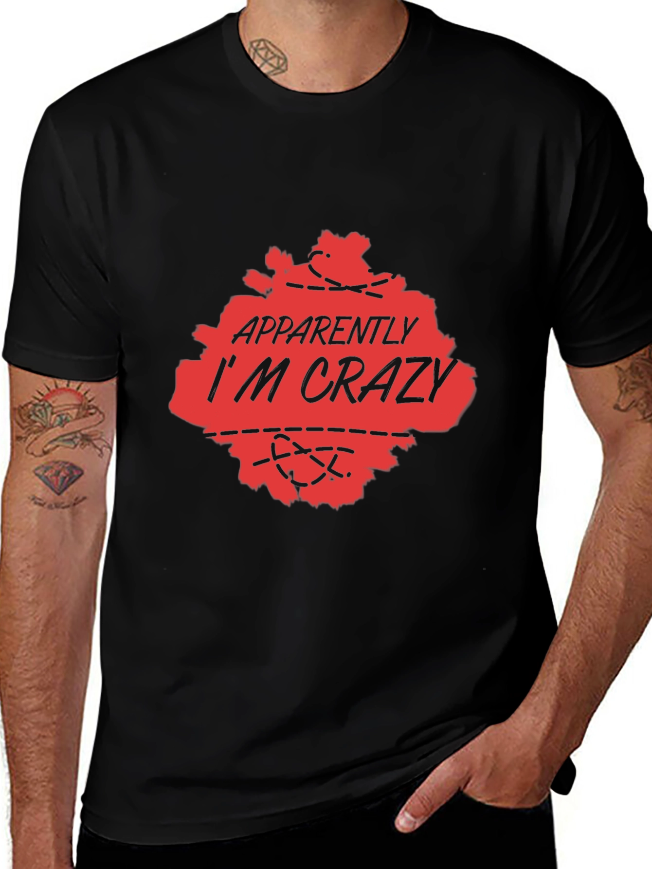 Black Apparently I'm Crazy T-Shirt - Funny Graphic Tee main image