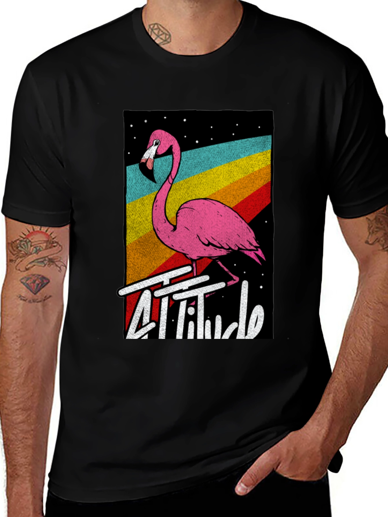Variant 27 of Retro Flamingo Attitude T-Shirt