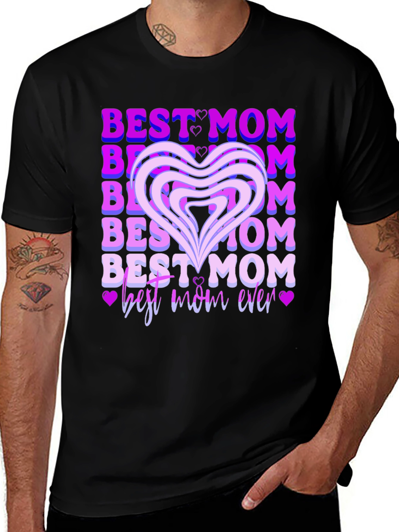 Best Mom Ever T-Shirt - Heart Graphic Tee