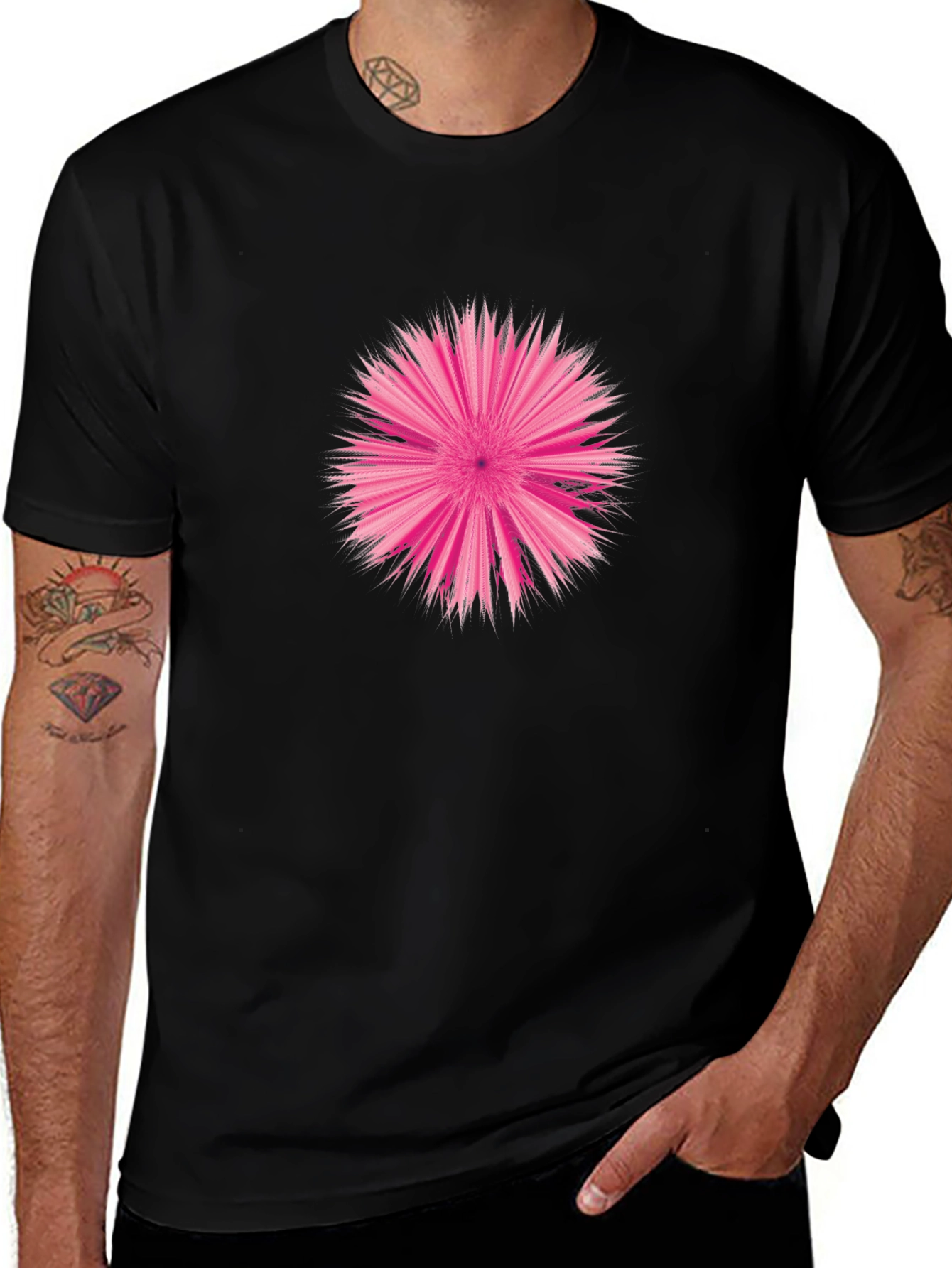 Variant 7 of Abstract Pink Burst Graphic Tee - Stylish Comfort