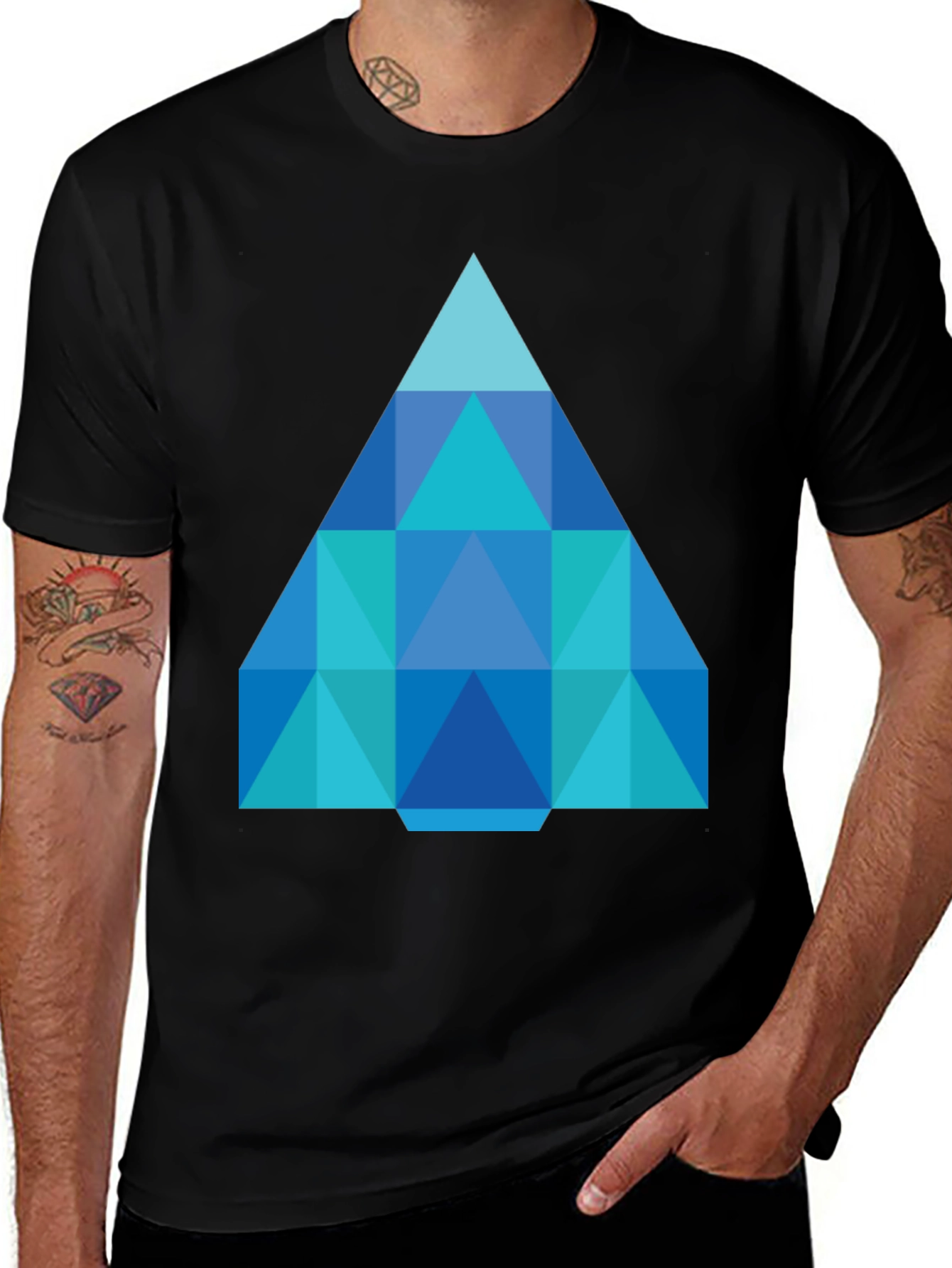 Variant 17 of Geometric Triangle Graphic Tee - Modern Style