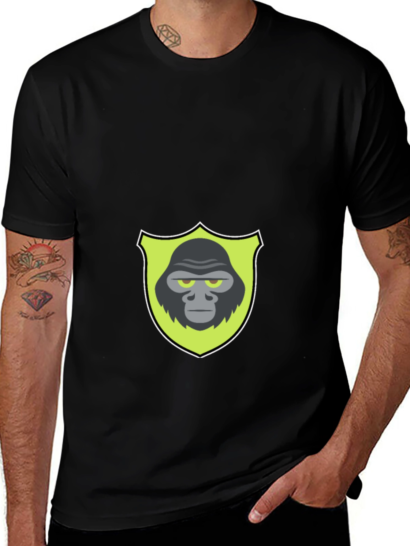 Gorilla Shield Graphic Black T-Shirt