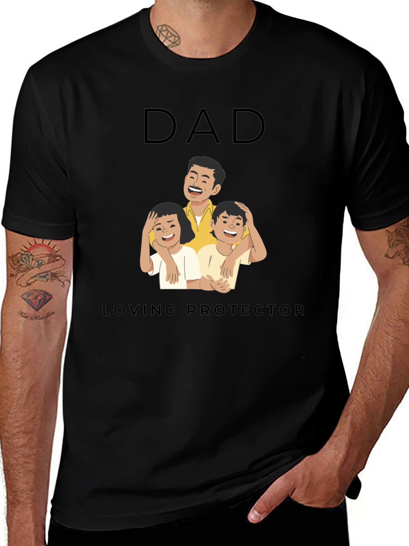 Variant 7 of Dad Loving Protector Graphic Tee