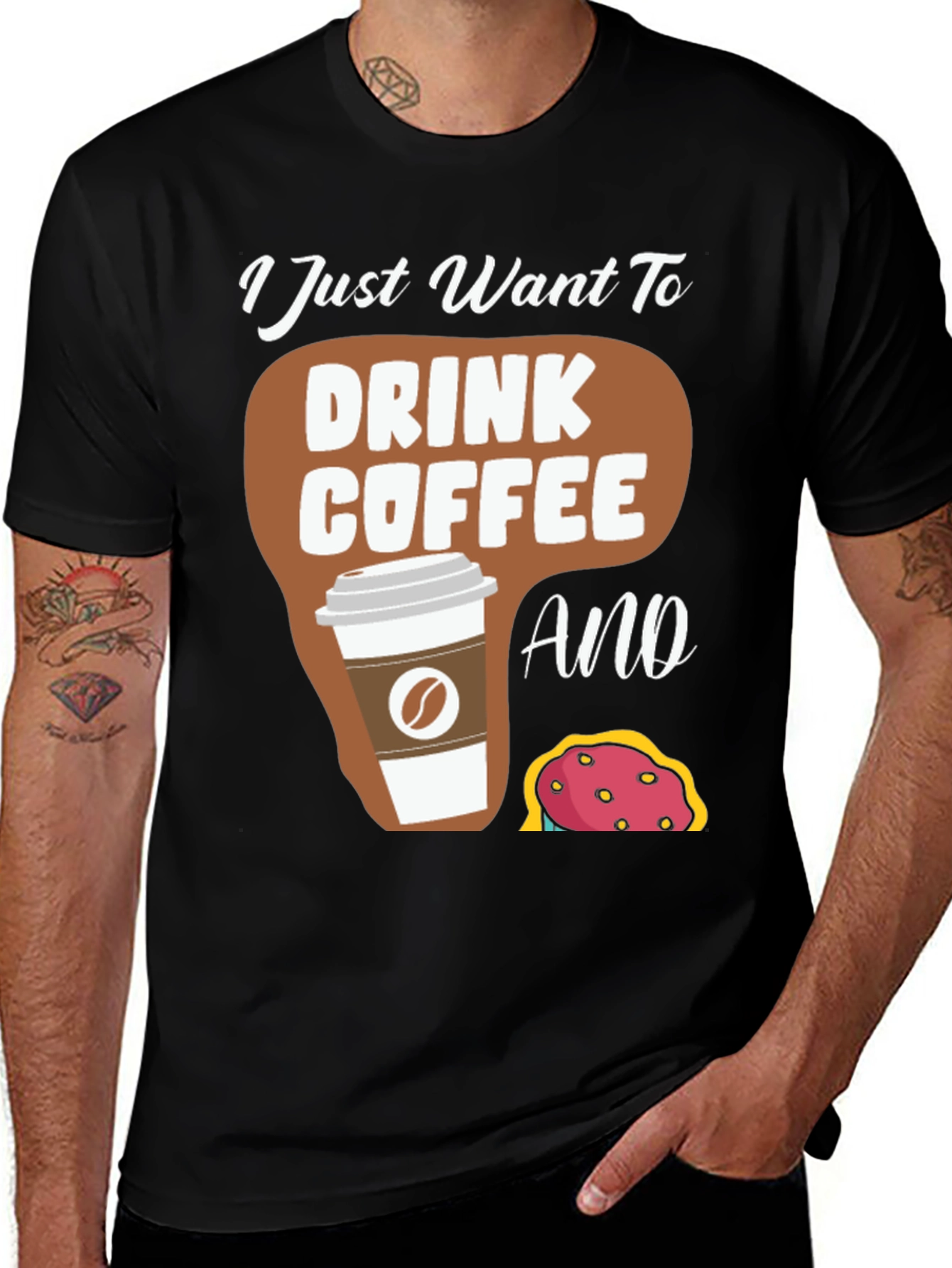 Variant 27 of Coffee and Donut T-Shirt - Unisex Crew Neck Tee