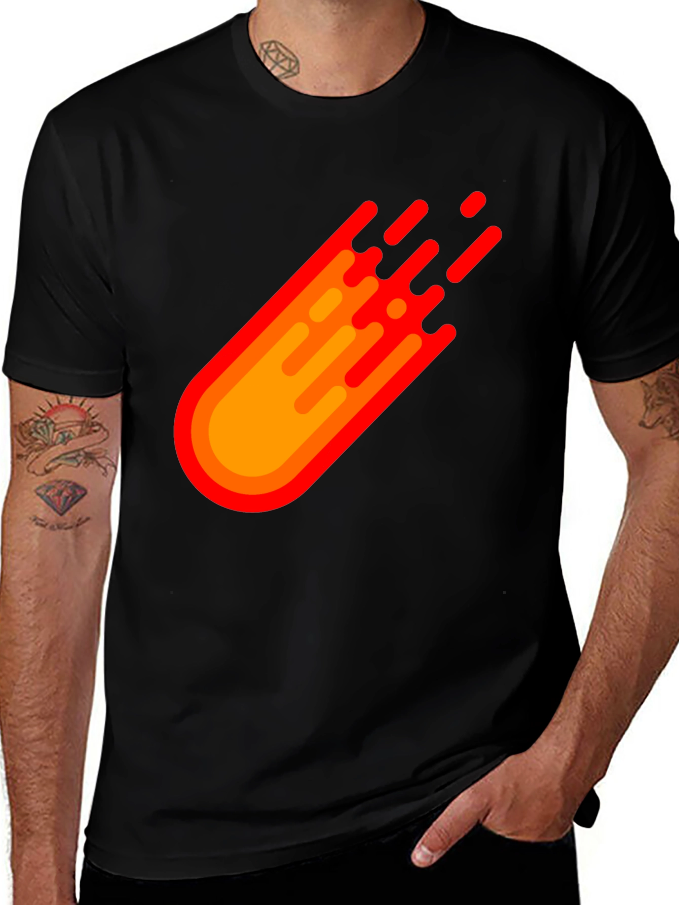 Variant 6 of Bold Meteor Graphic Tee - Soft Black Cotton