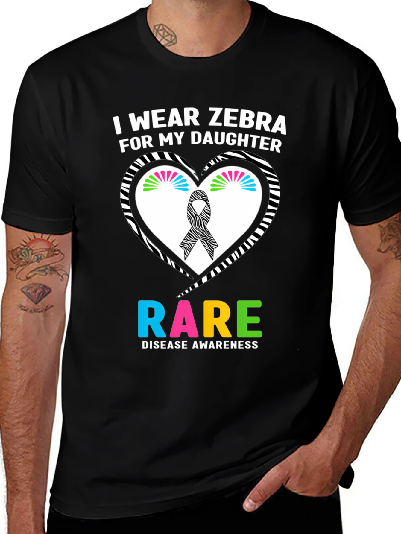 Variant 8 of Rare Disease Awareness Zebra T-Shirt