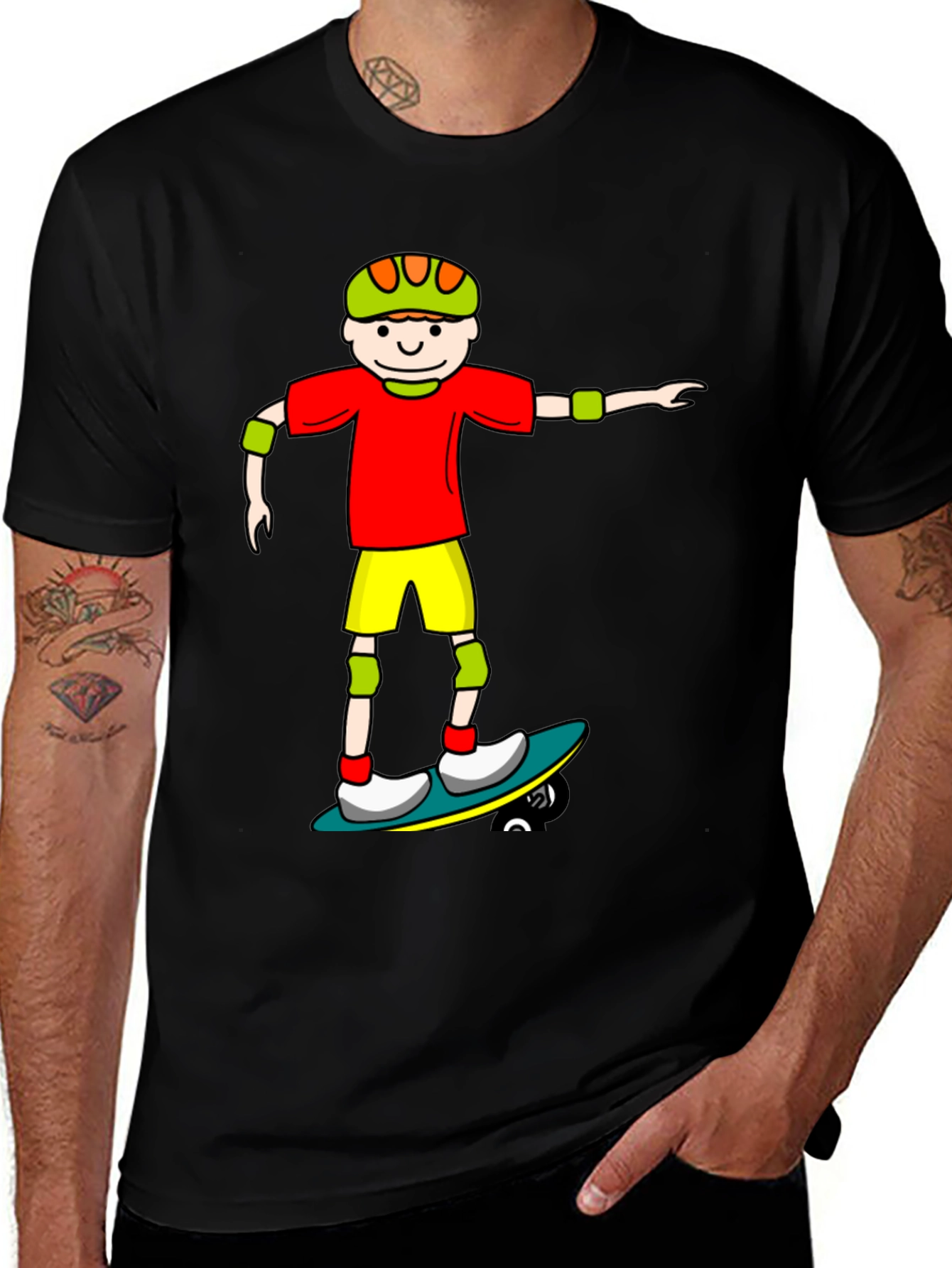 Variant 2 of Skater Cartoon Graphic Tee