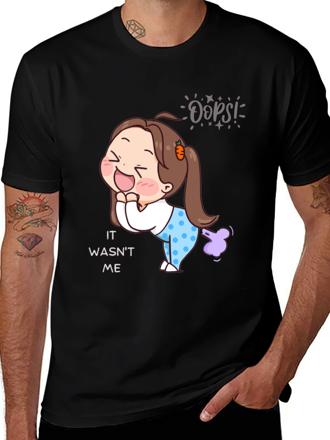 Variant 29 of Funny "It Wasn't Me" Cartoon T-Shirt