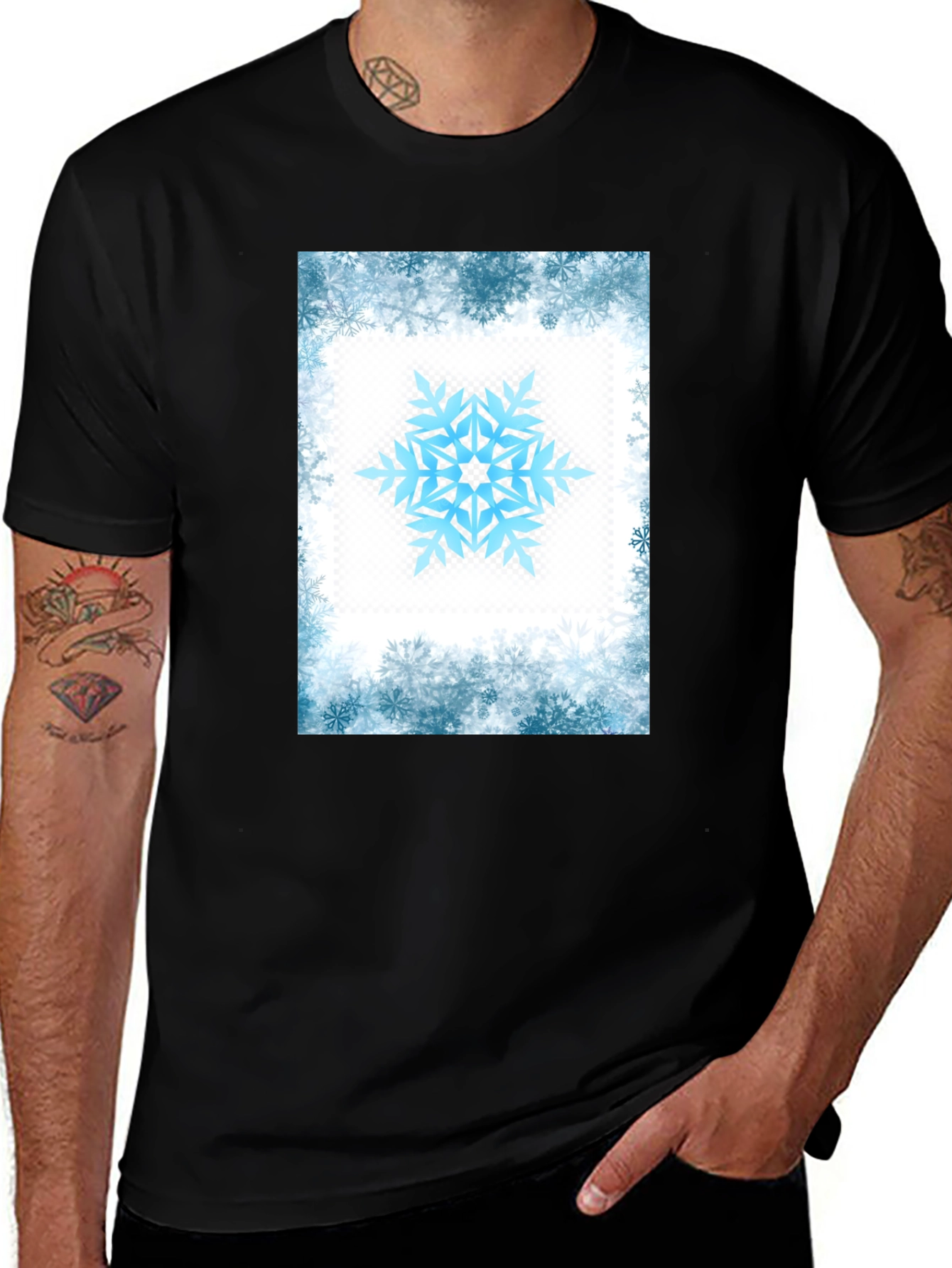 Variant 3 of Snowflake Graphic Tee - Winter Holiday Style